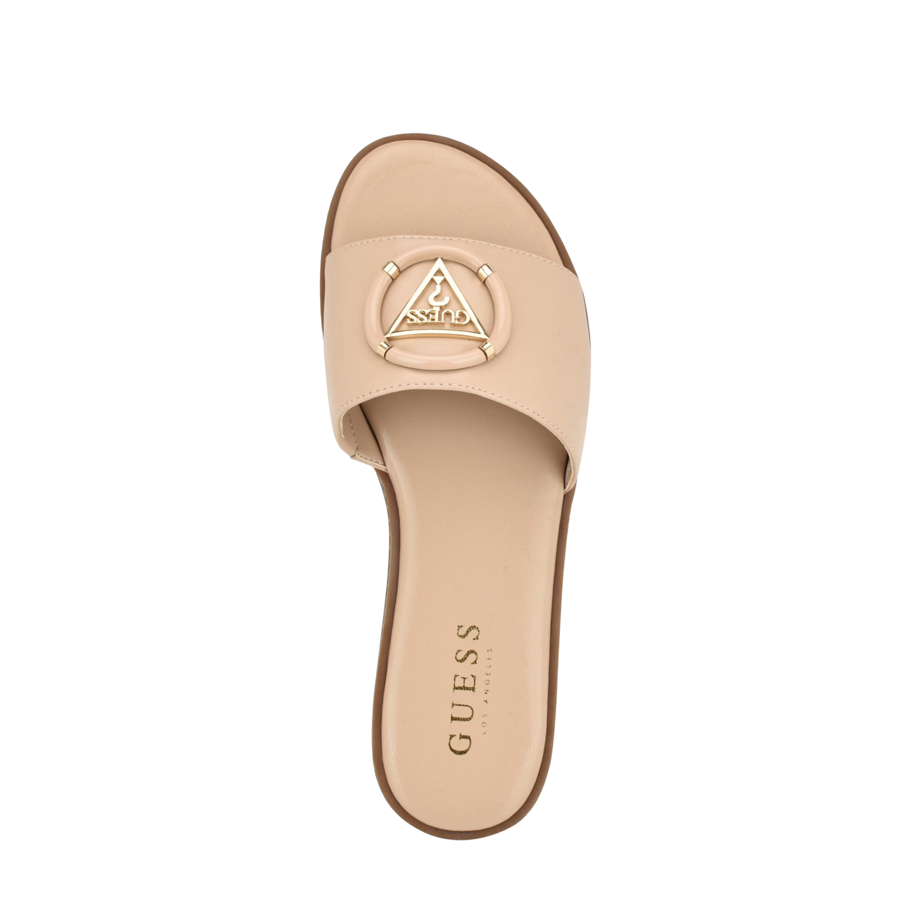 Guess Women Magnify Faux-Leather Beach Slides - Beige