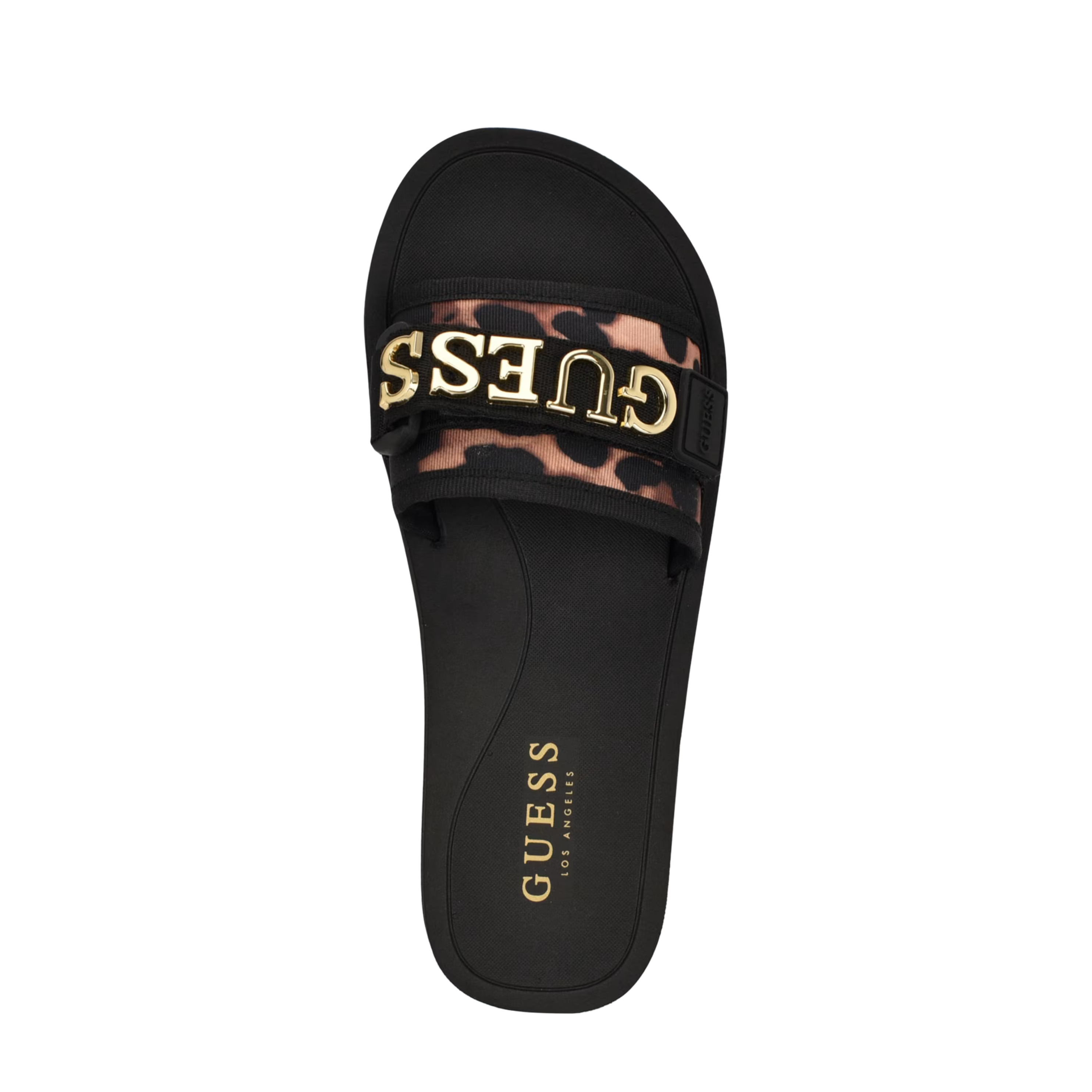 Guess Women Peers Logo Slide Sandals - Black Animal