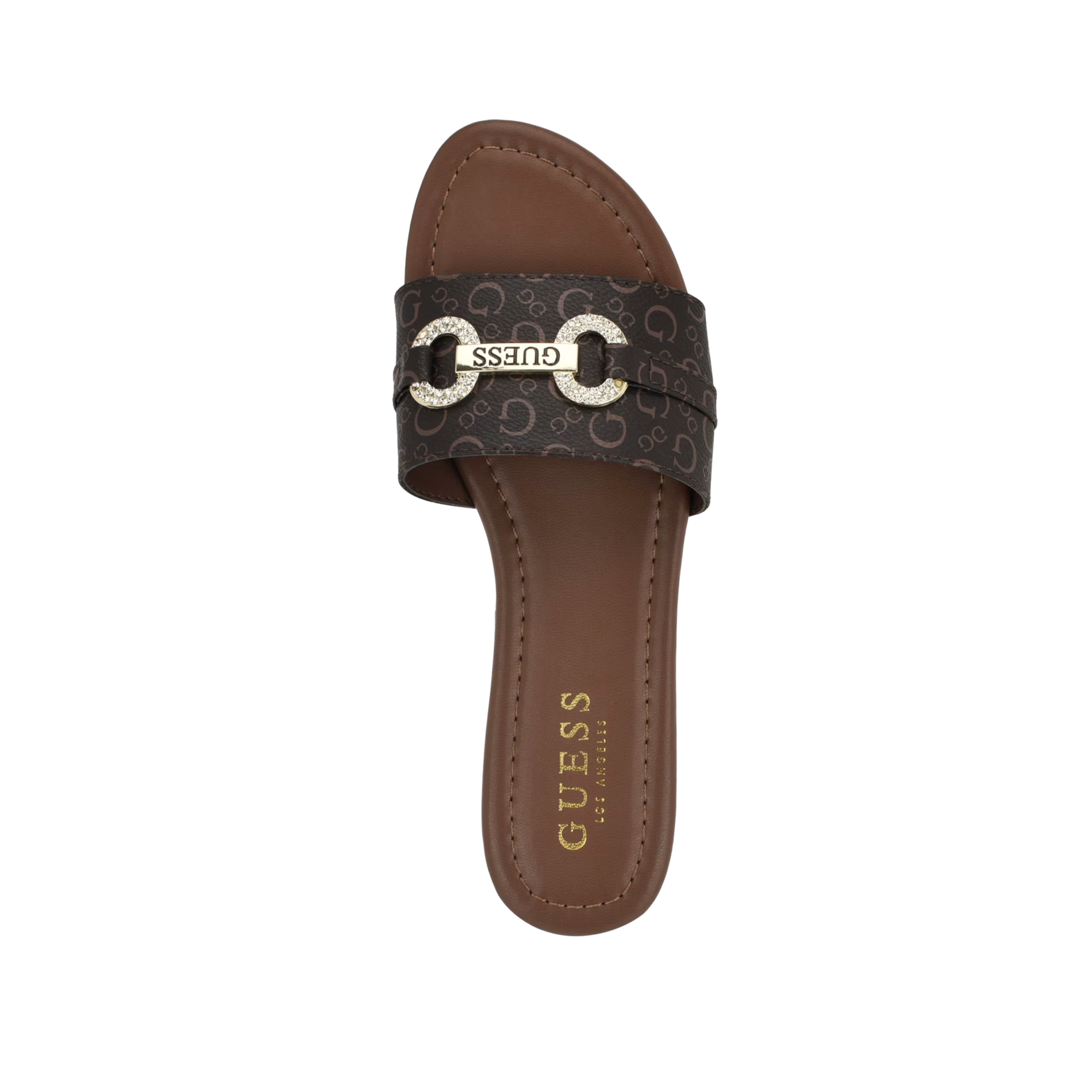 Guess Women Lamera Logo Slide Sandals - Brown