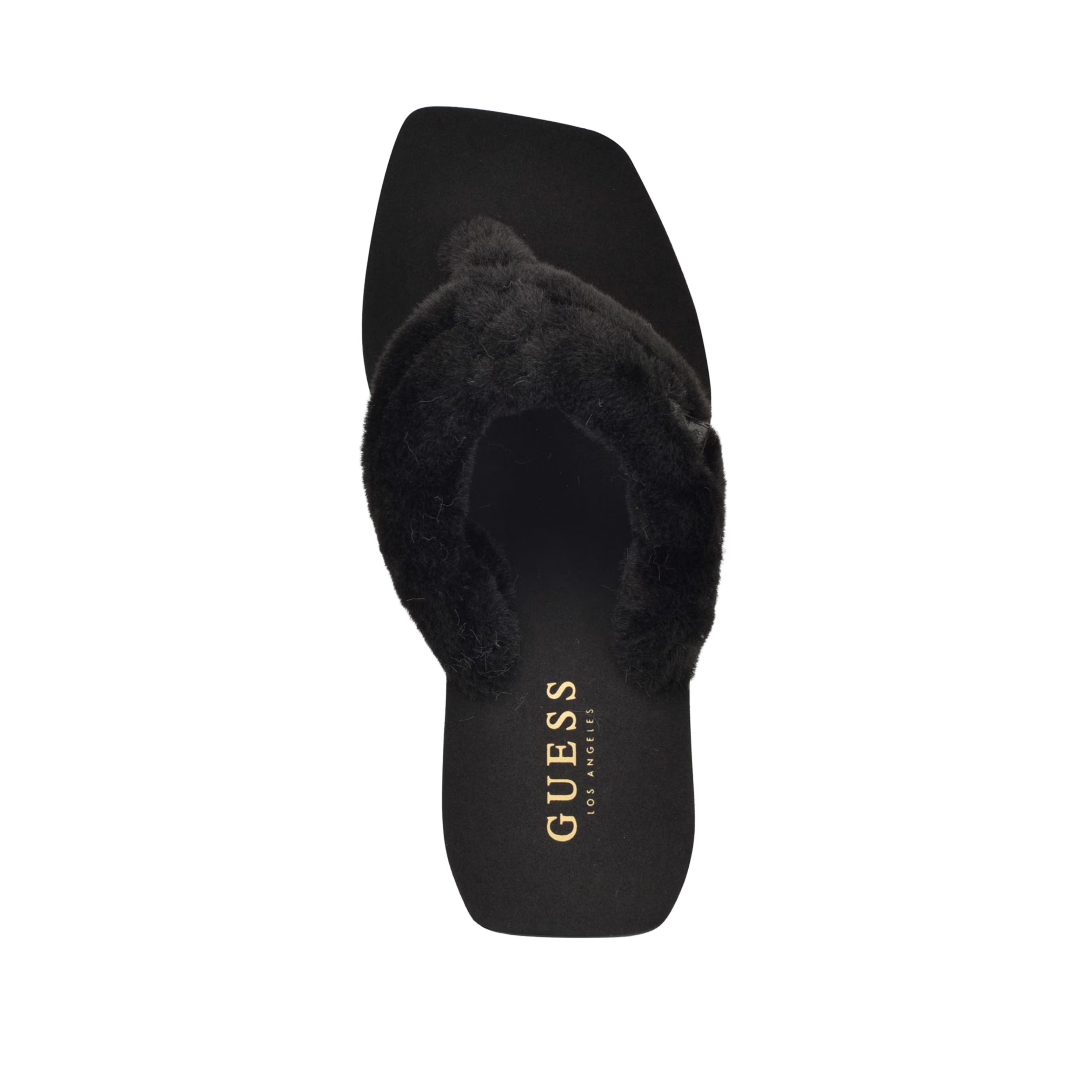 Guess Women Sabinn Faux-Fur Wedge Sandals - Black