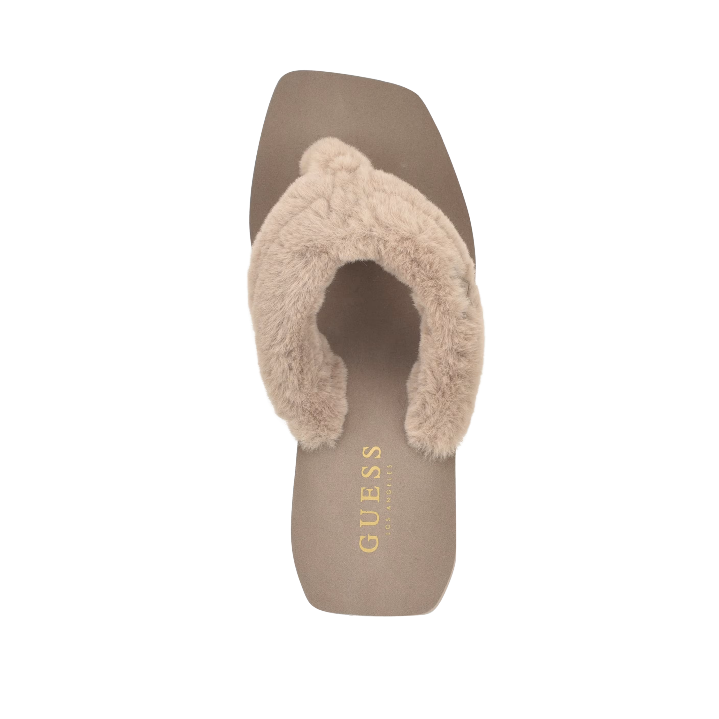 Guess Women Sabinn Faux-Fur Wedge Sandals - Beige