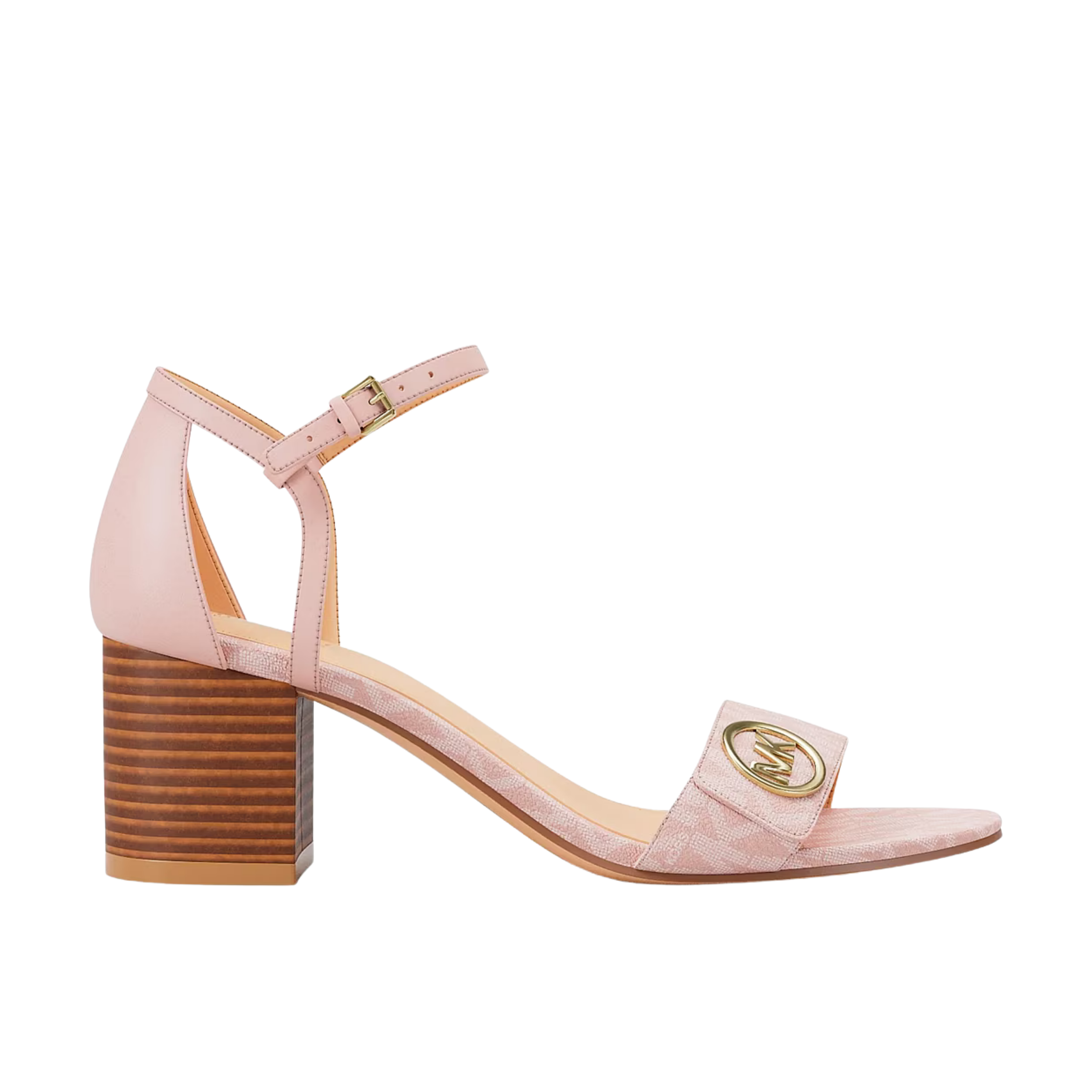 Michael Kors Women Hannah Signature Logo Block Heel Sandal - Powder Blush