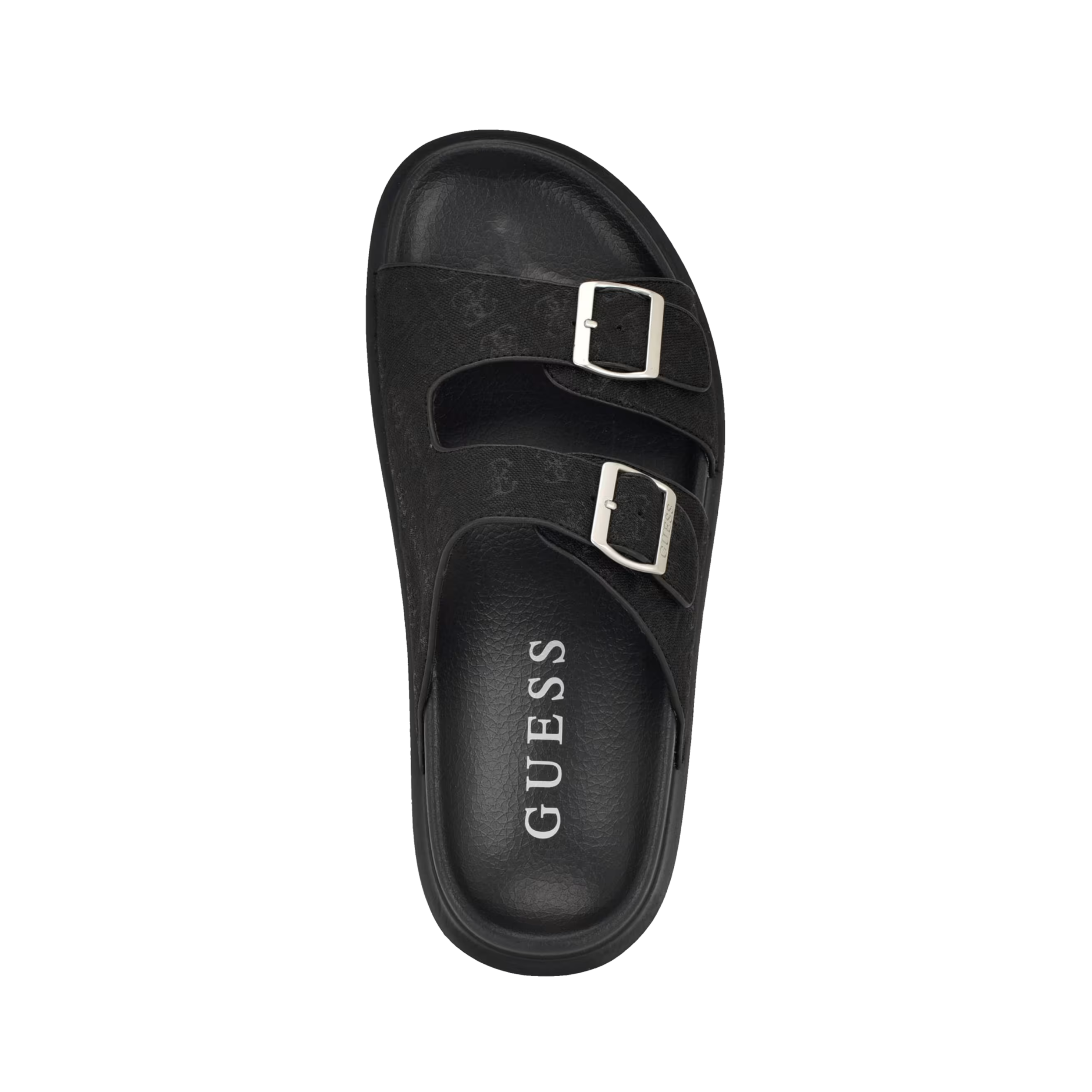 Guess Men Verone Jacquard Quattro G Dual Stap Slides - Black