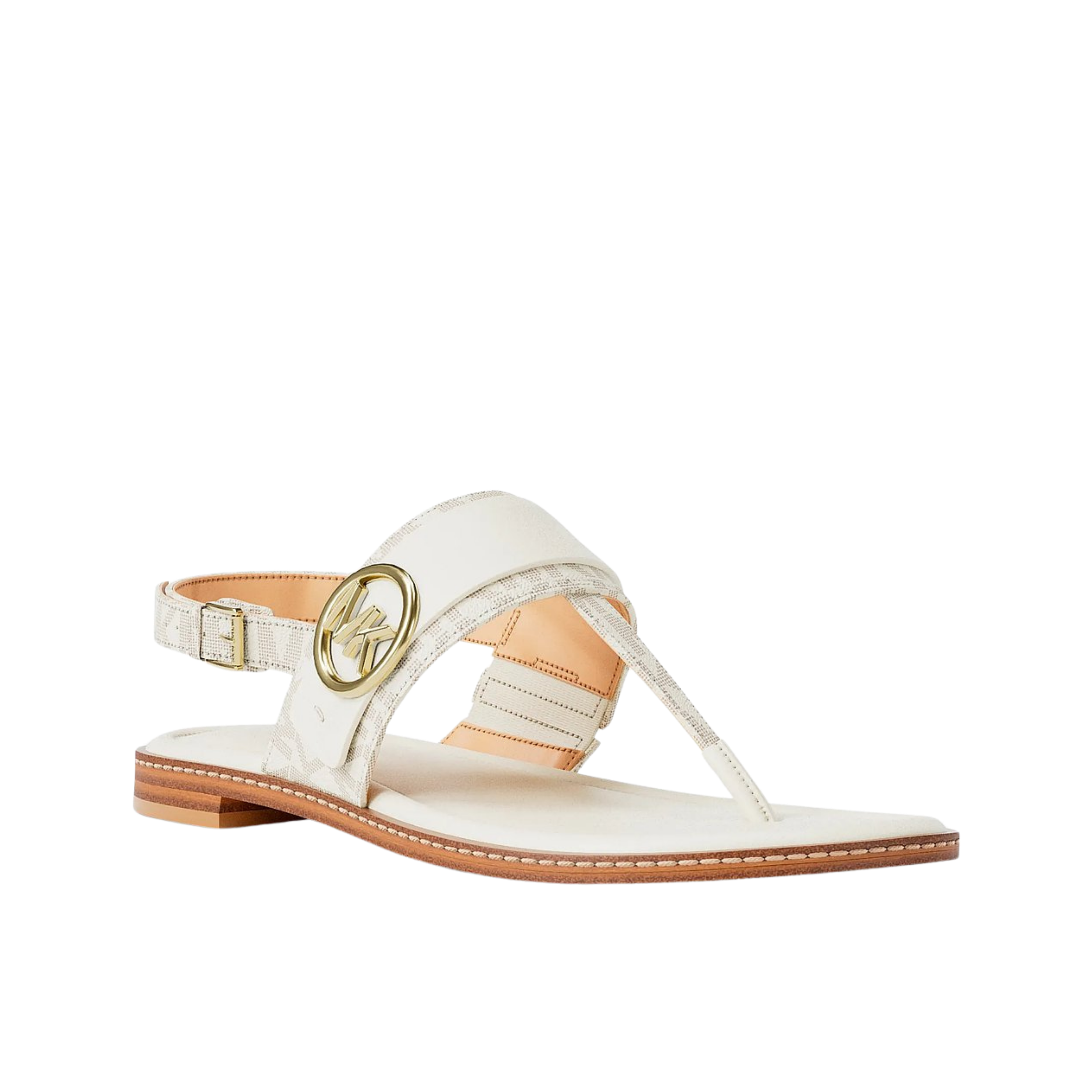 Michael Kors Women Carmen Signature Logo Thong Sandal - Vanilla