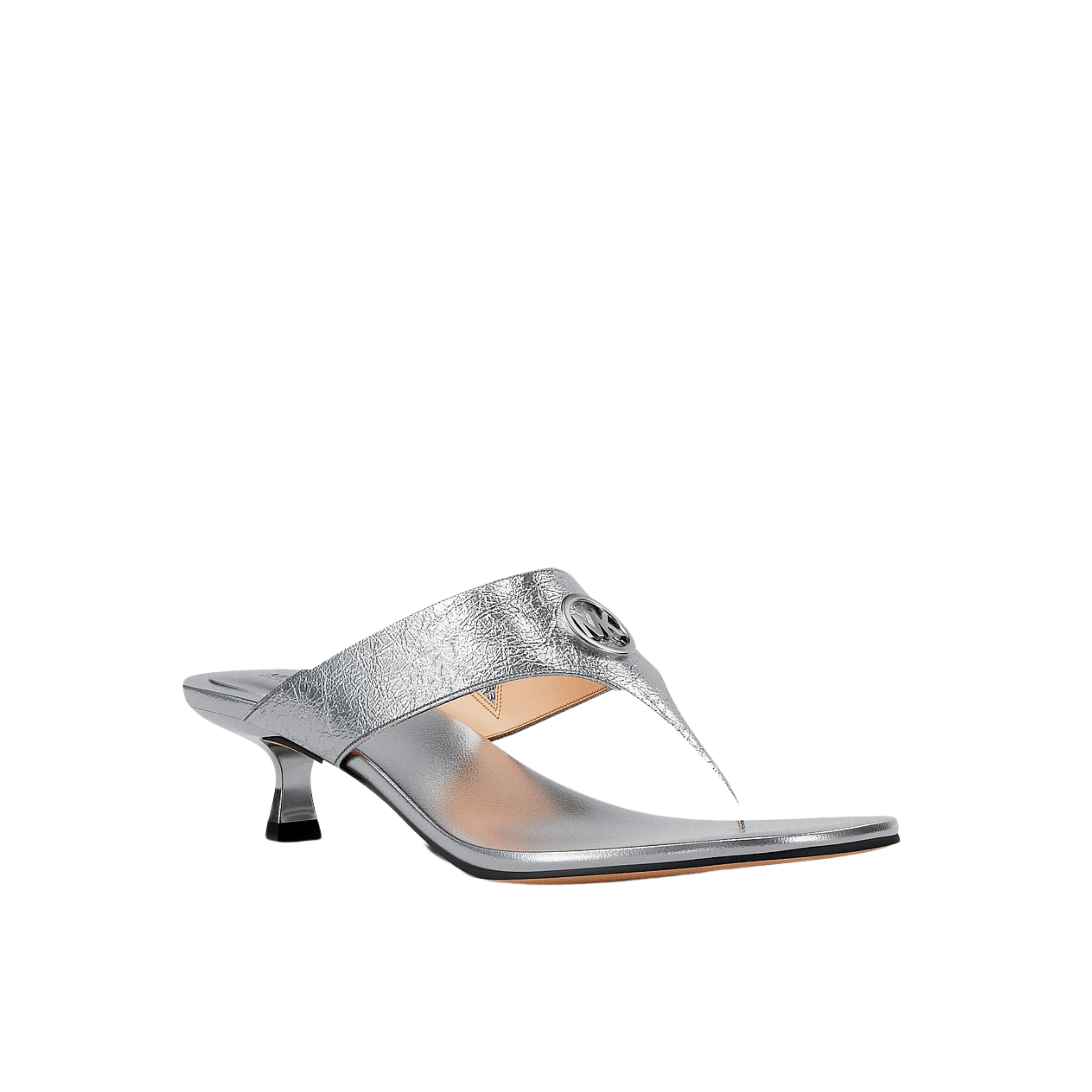 Michael Kors Women Anneka Metallic Thong Sandal - Silver