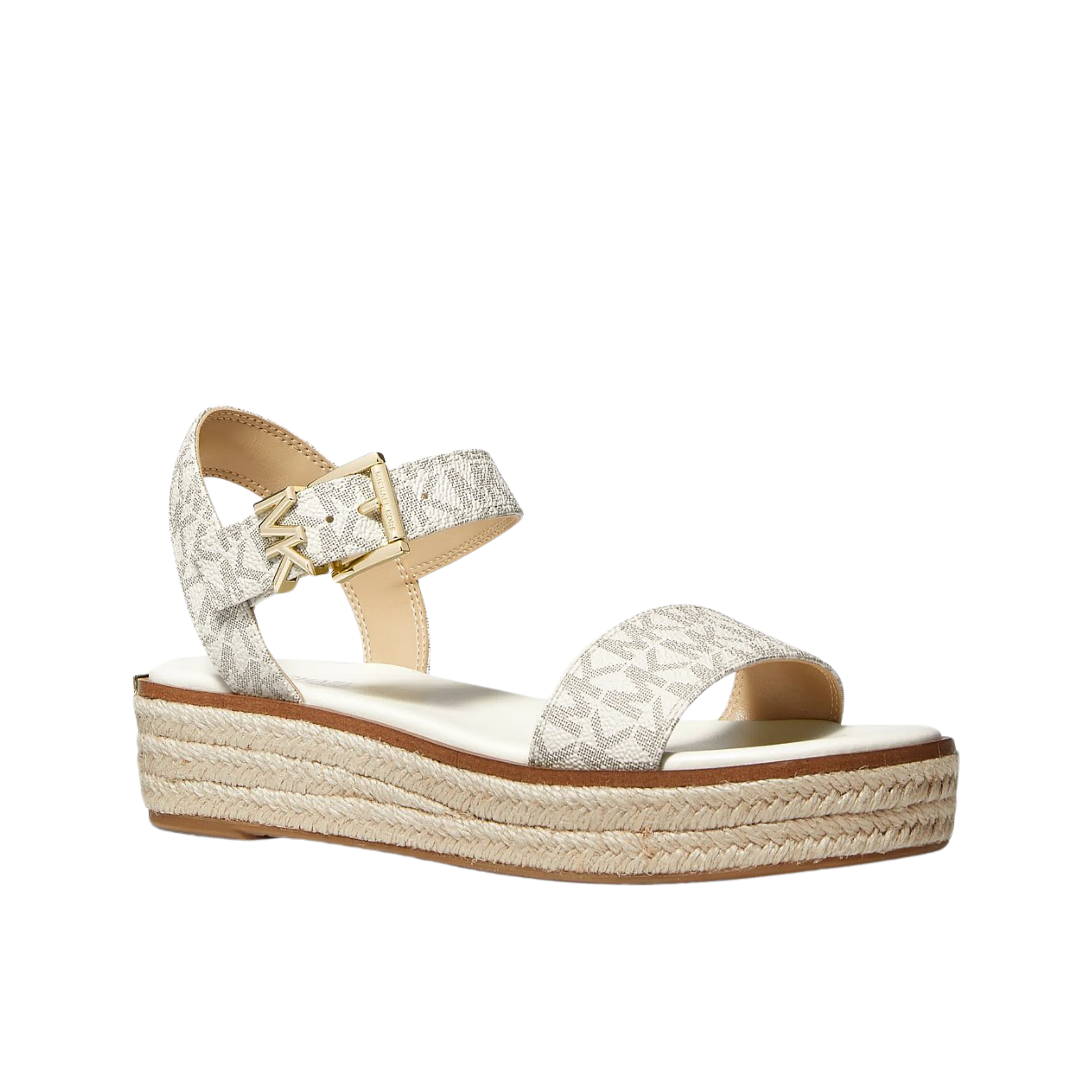 Michael Kors Women Richie Signature Logo Platform Espadrille Sandal - Vanilla