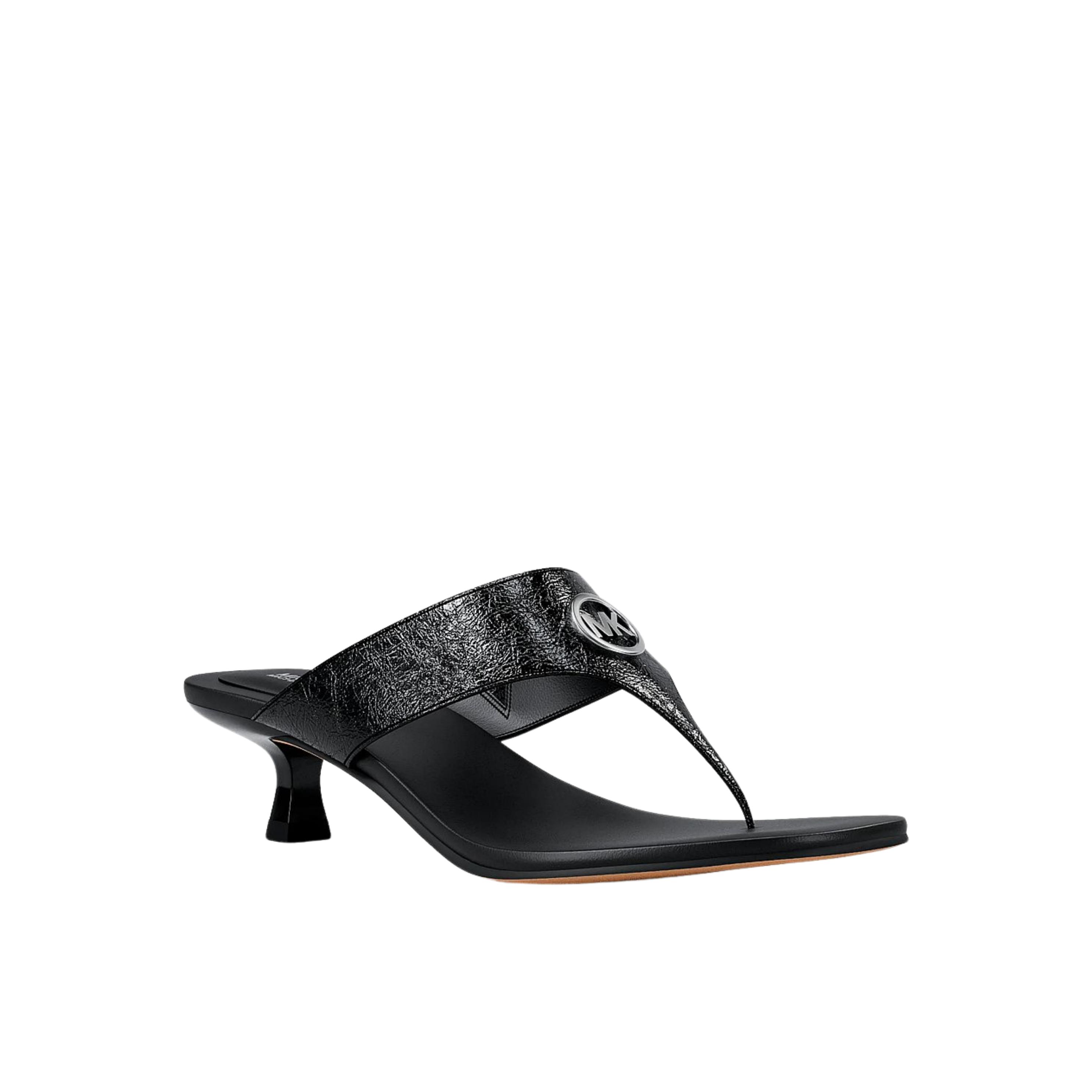 Michael Kors Women Anneka Patent Thong Sandal - Black