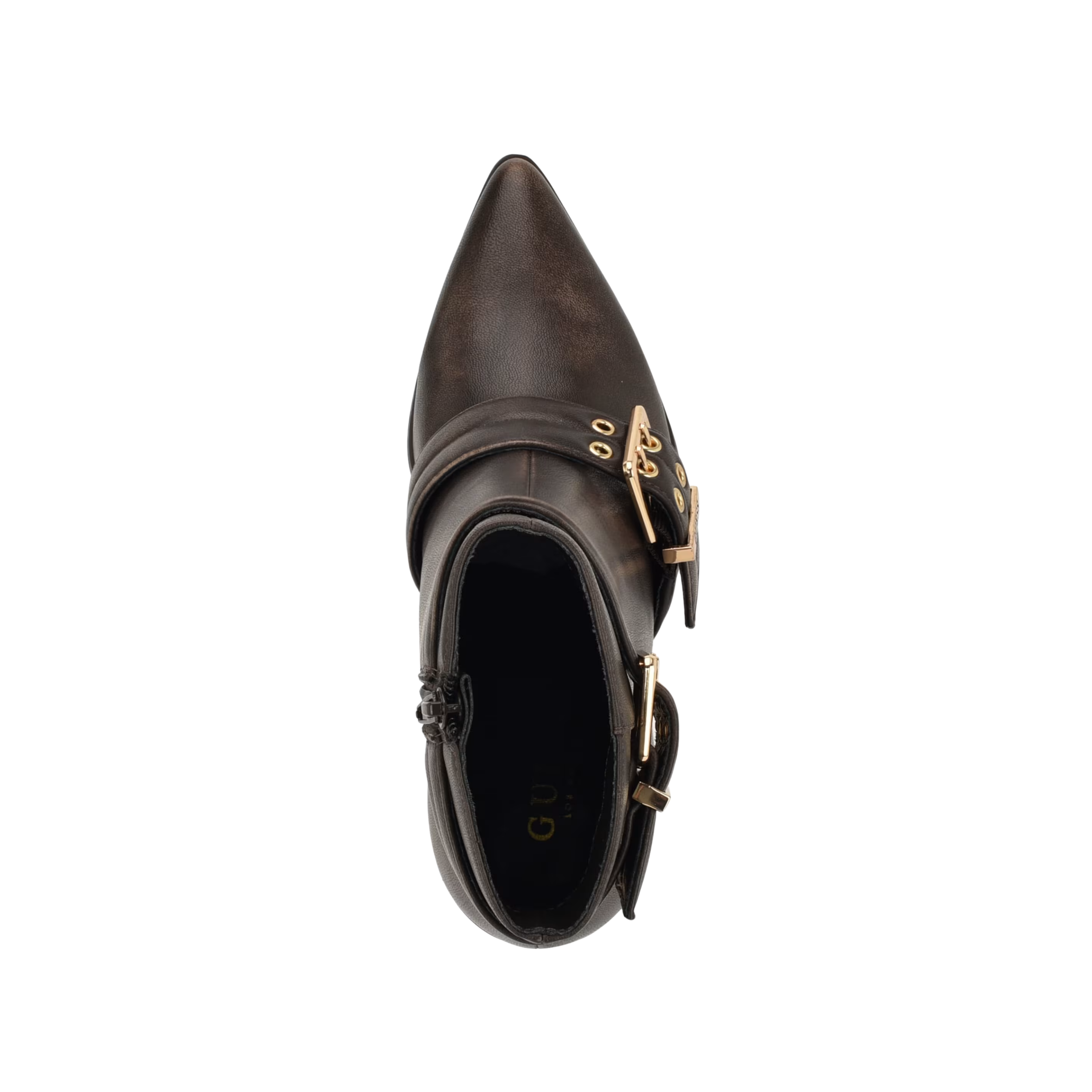 Guess Women Teases Buckled Block Heel Booties - Brown