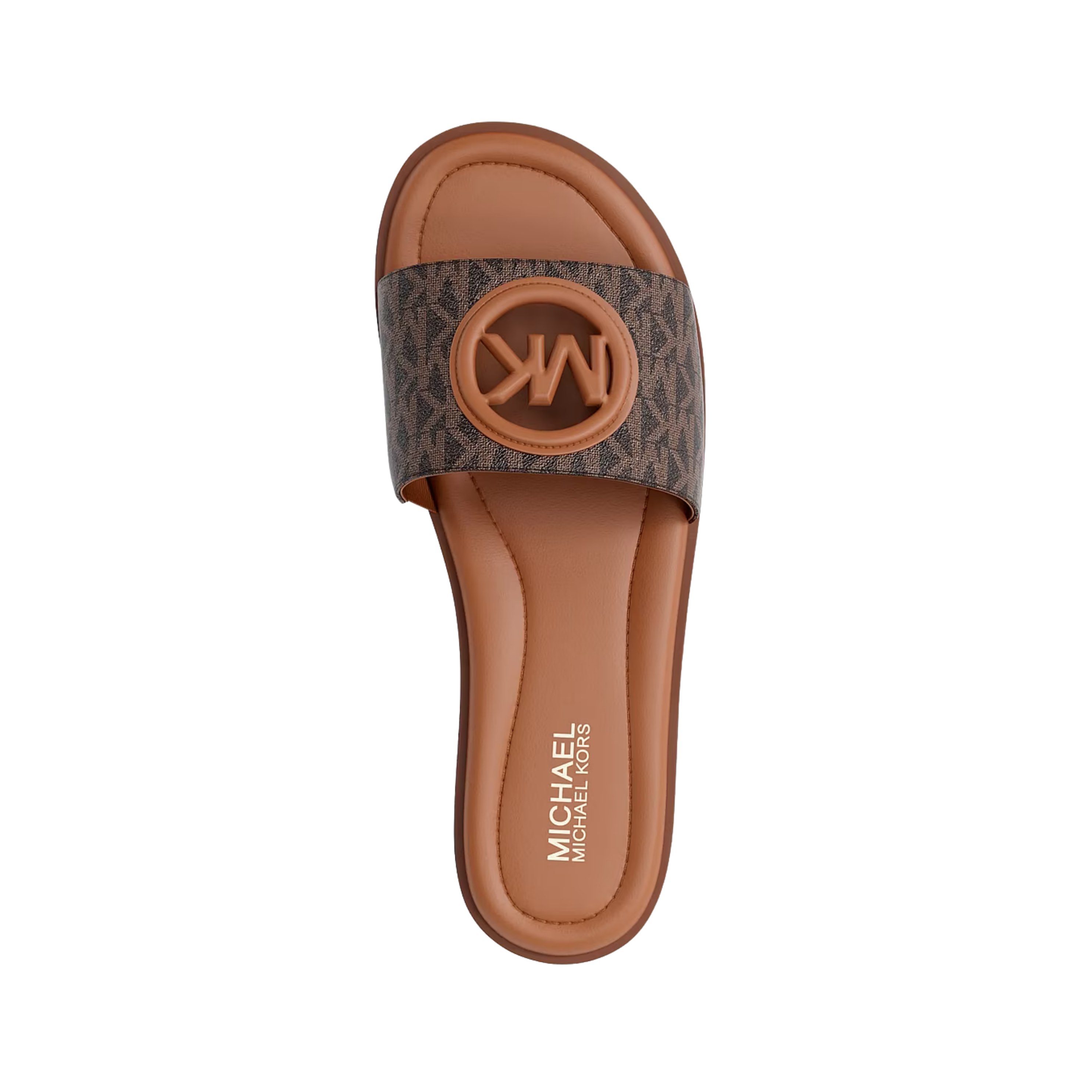 Michael Kors Women Carissa Signature Logo Slide Sandal - Brown Multi