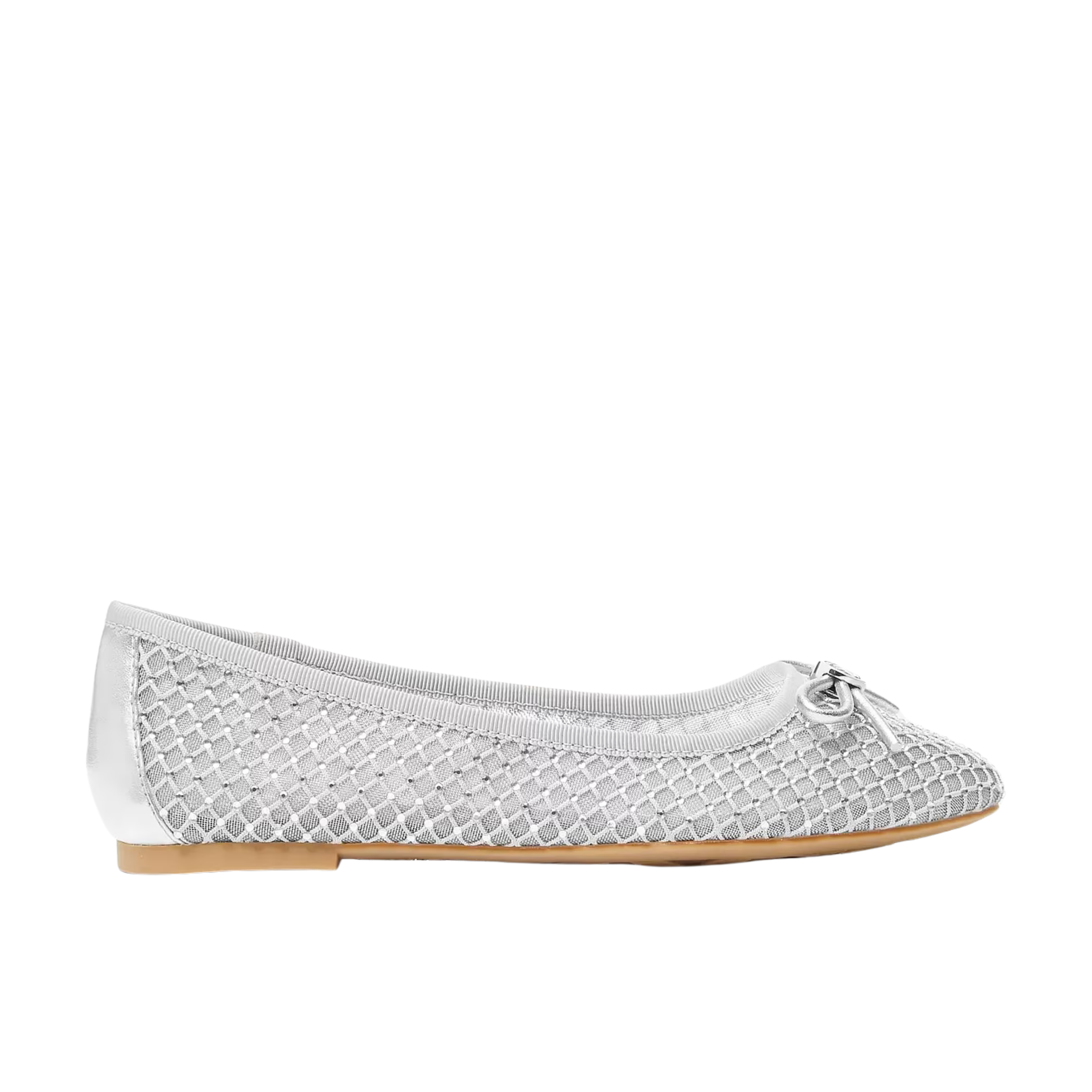 Michael Kors Women Savannah Embellished Mesh Ballet Flat - Silver