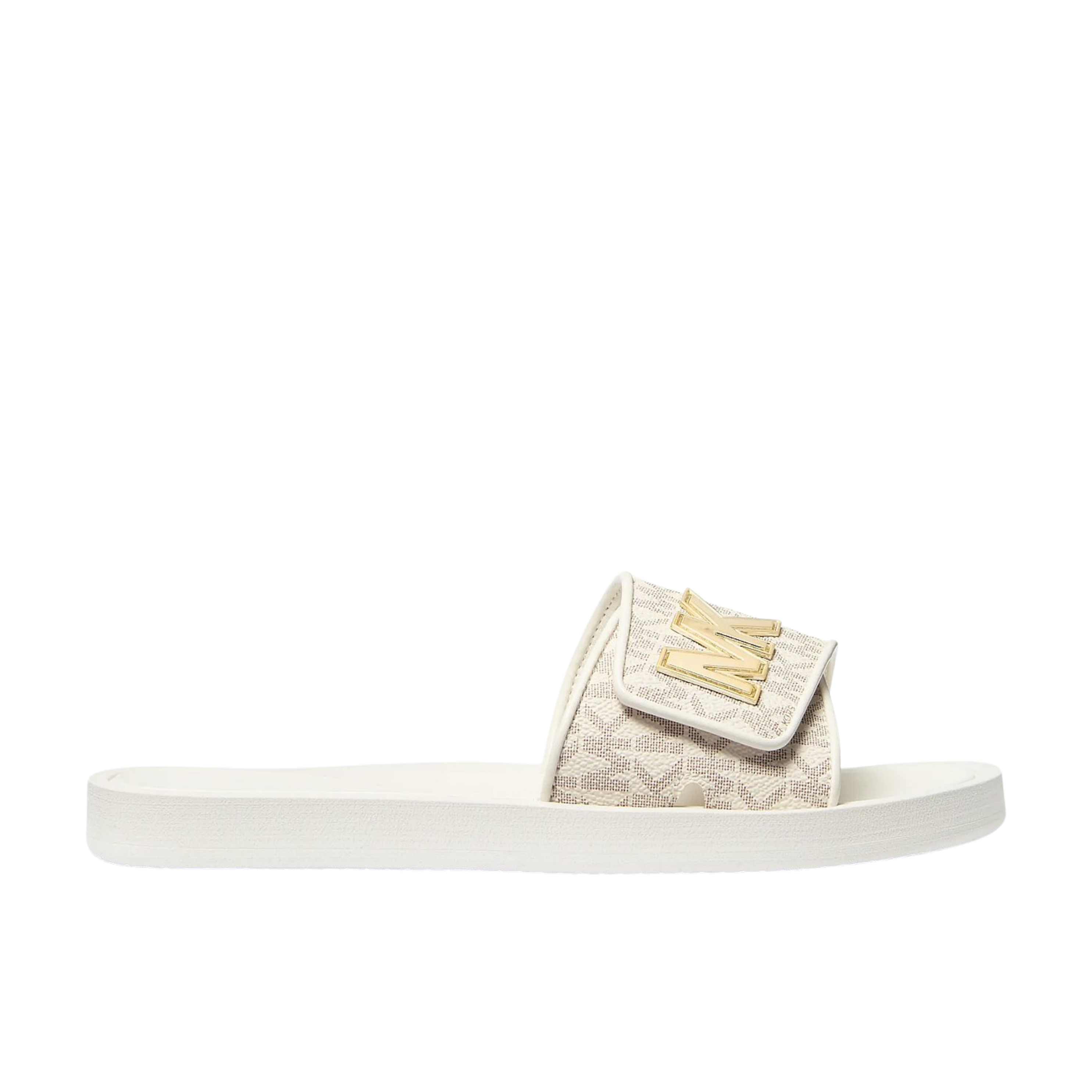 Michael Kors Women Palmer Signature Logo Slide Sandal - Vanilla