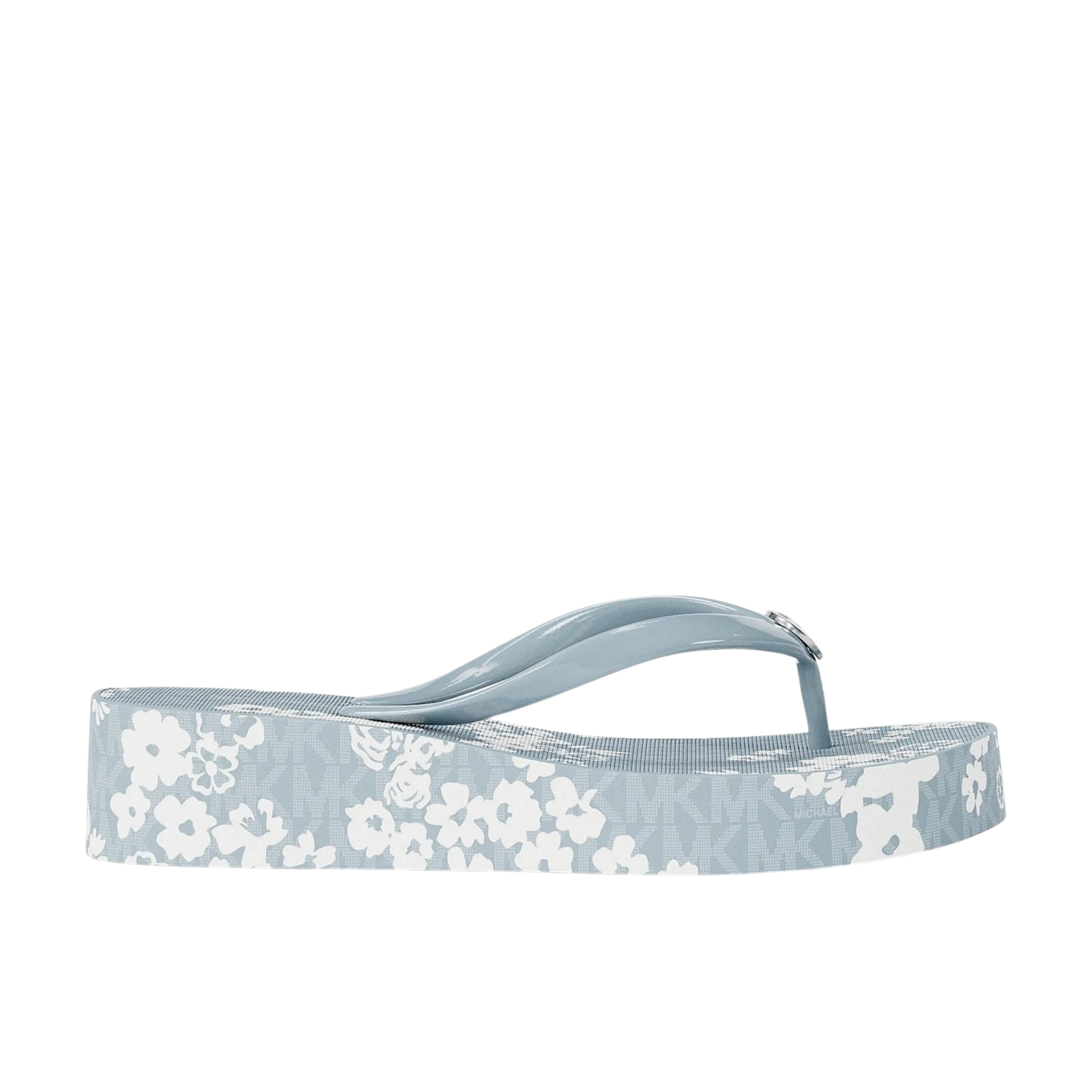 Michael Kors Women Bedford Printed Signature Logo Flip Flop - Pale Ocean