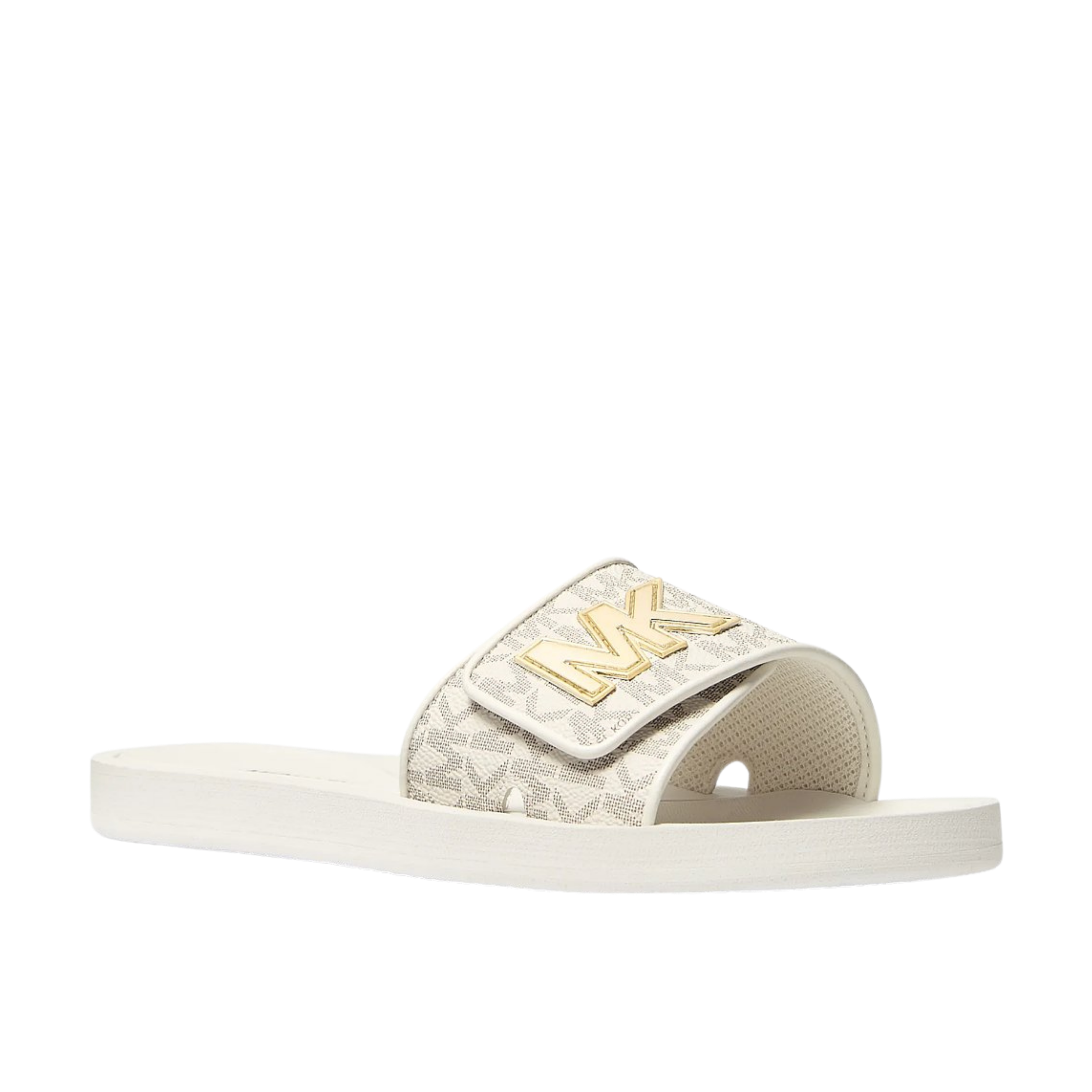 Michael Kors Women Palmer Signature Logo Slide Sandal - Vanilla