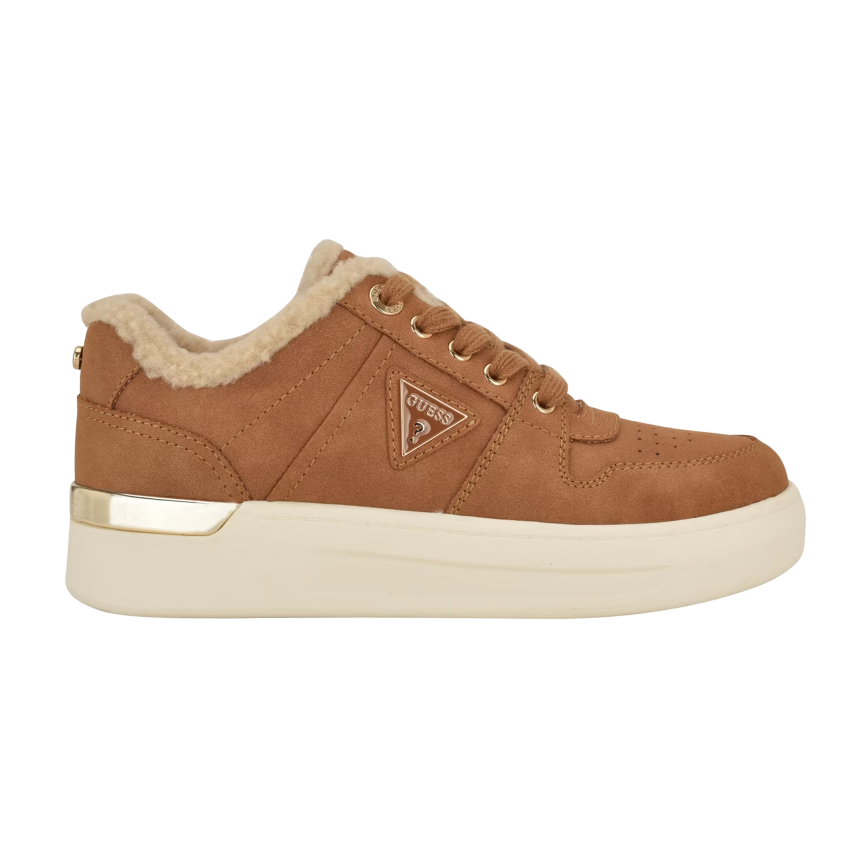 Guess Women Overria Sherpa Sneakers - Brown