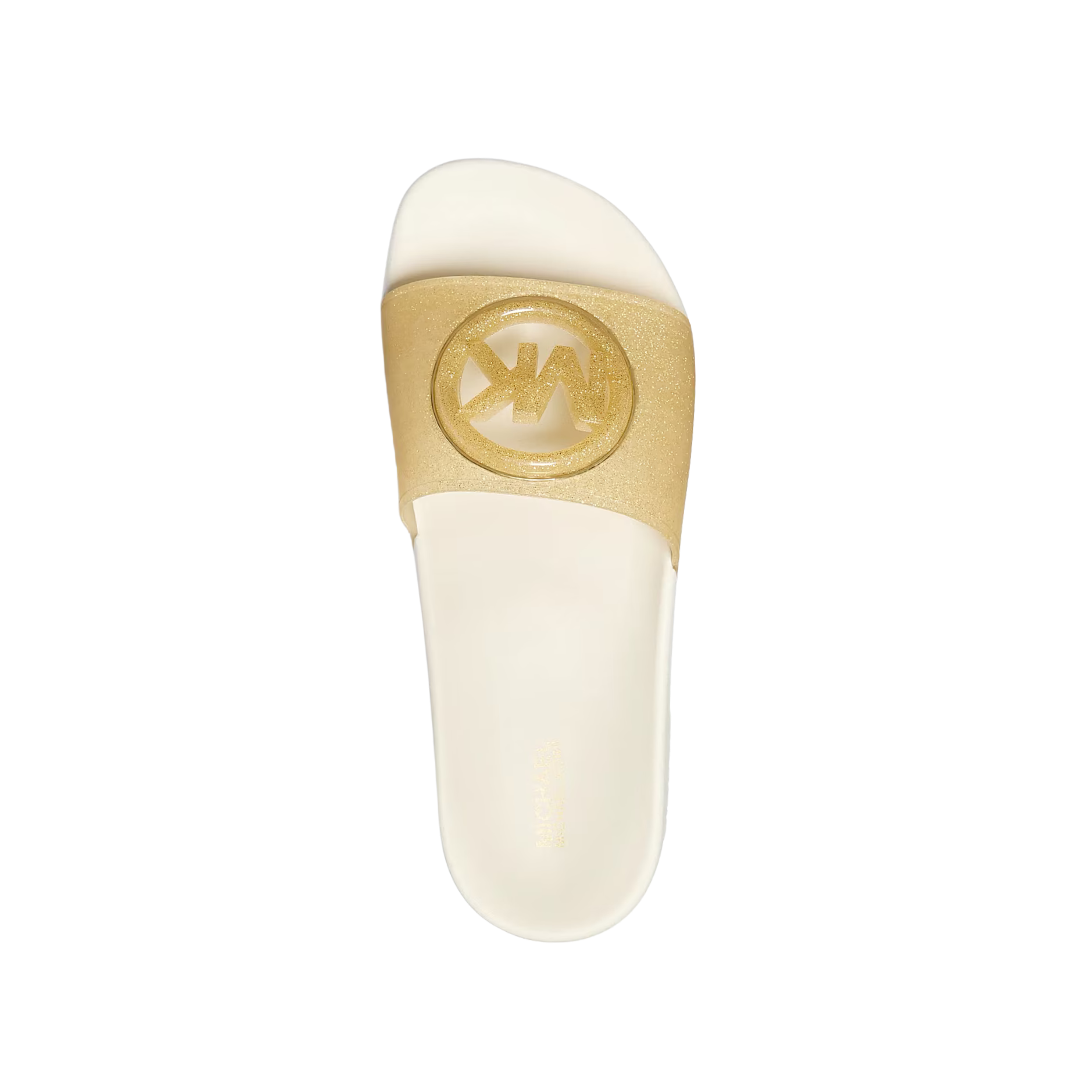 Michael Kors Women Penny Glitter Embellished PVC Slide Sandal - Pale Gold