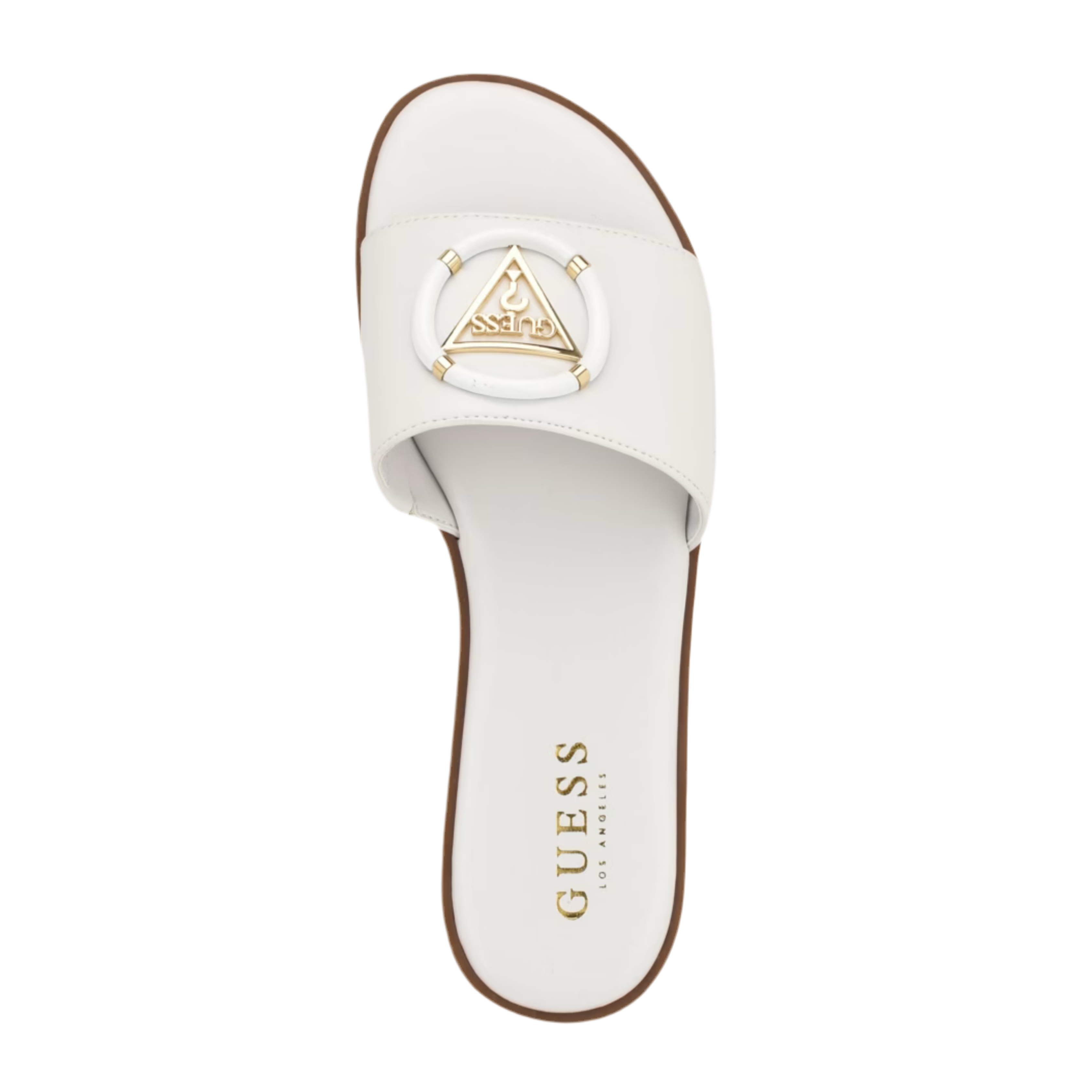Guess Women Magnify Faux-Leather Beach Slides - White