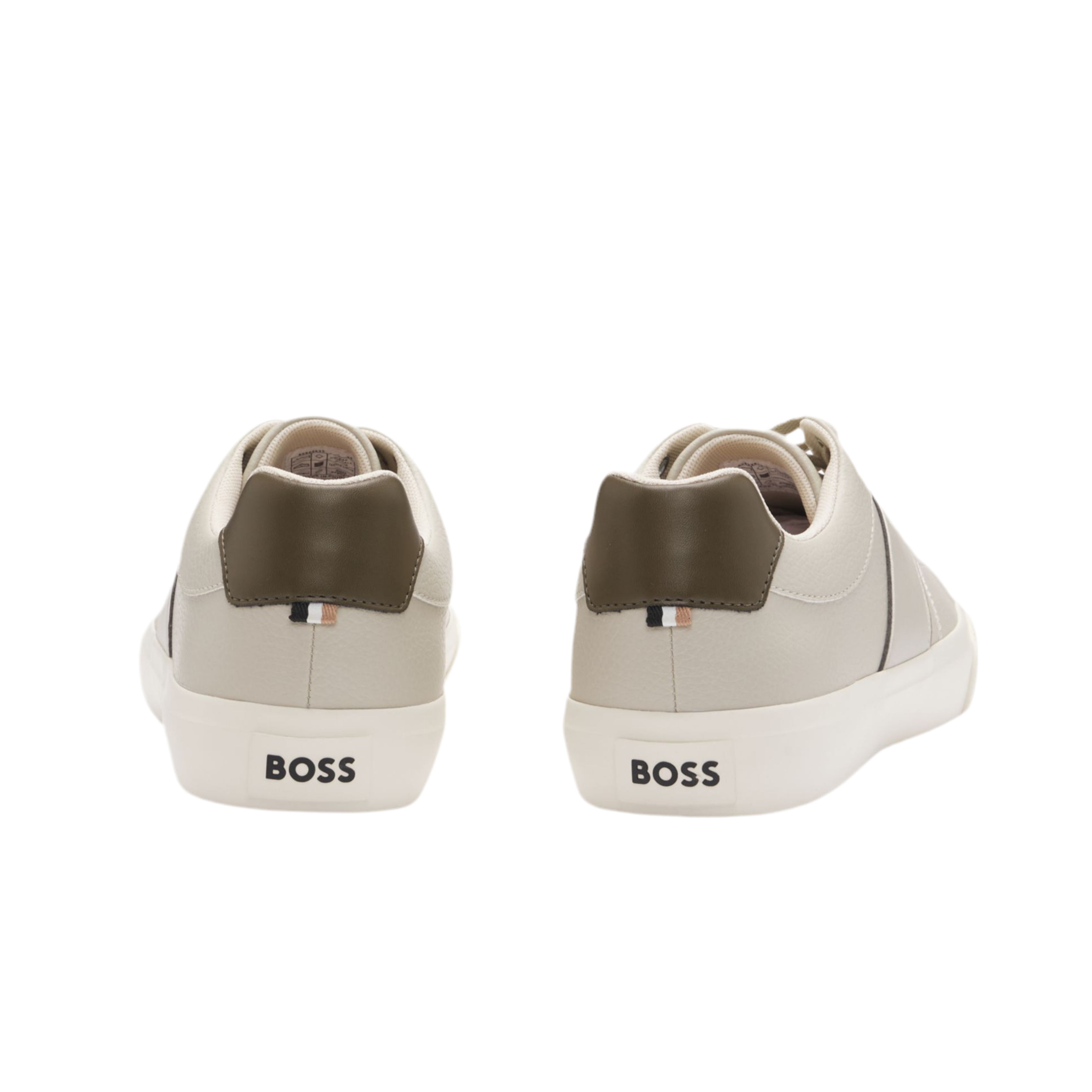 Hugo Boss Men Faux Leather Trainers - Light Beige