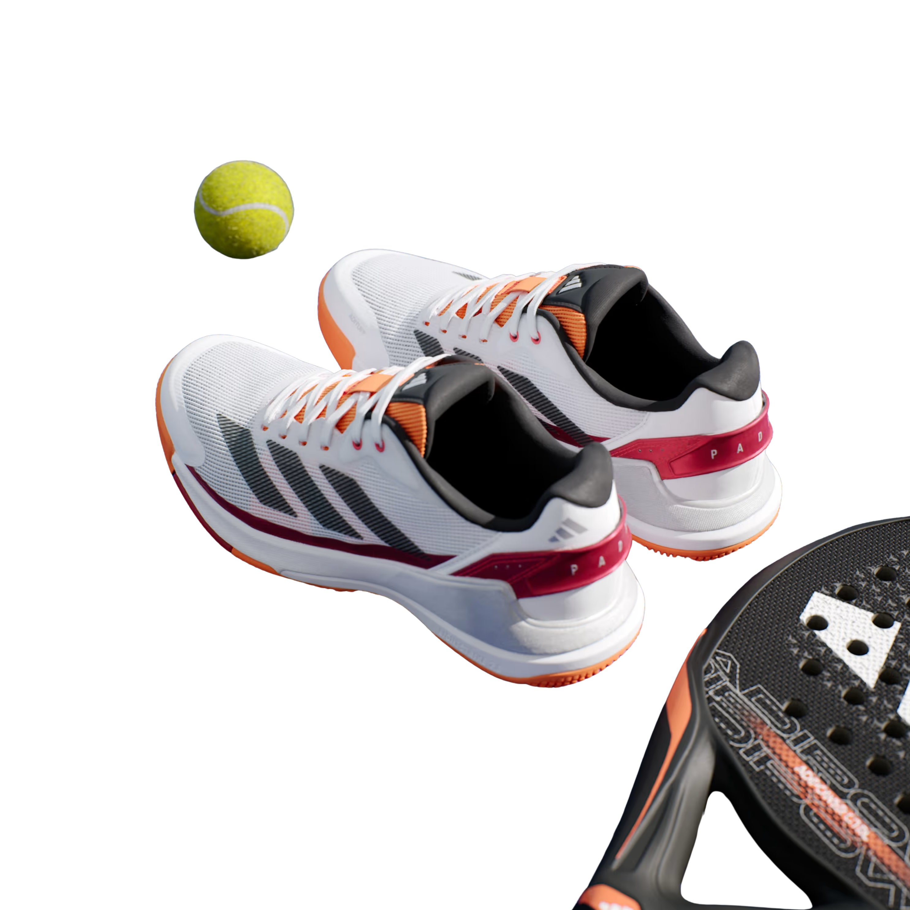 Adidas Men Crazyquick Padel - Cloud White Core Black Lucid Orange