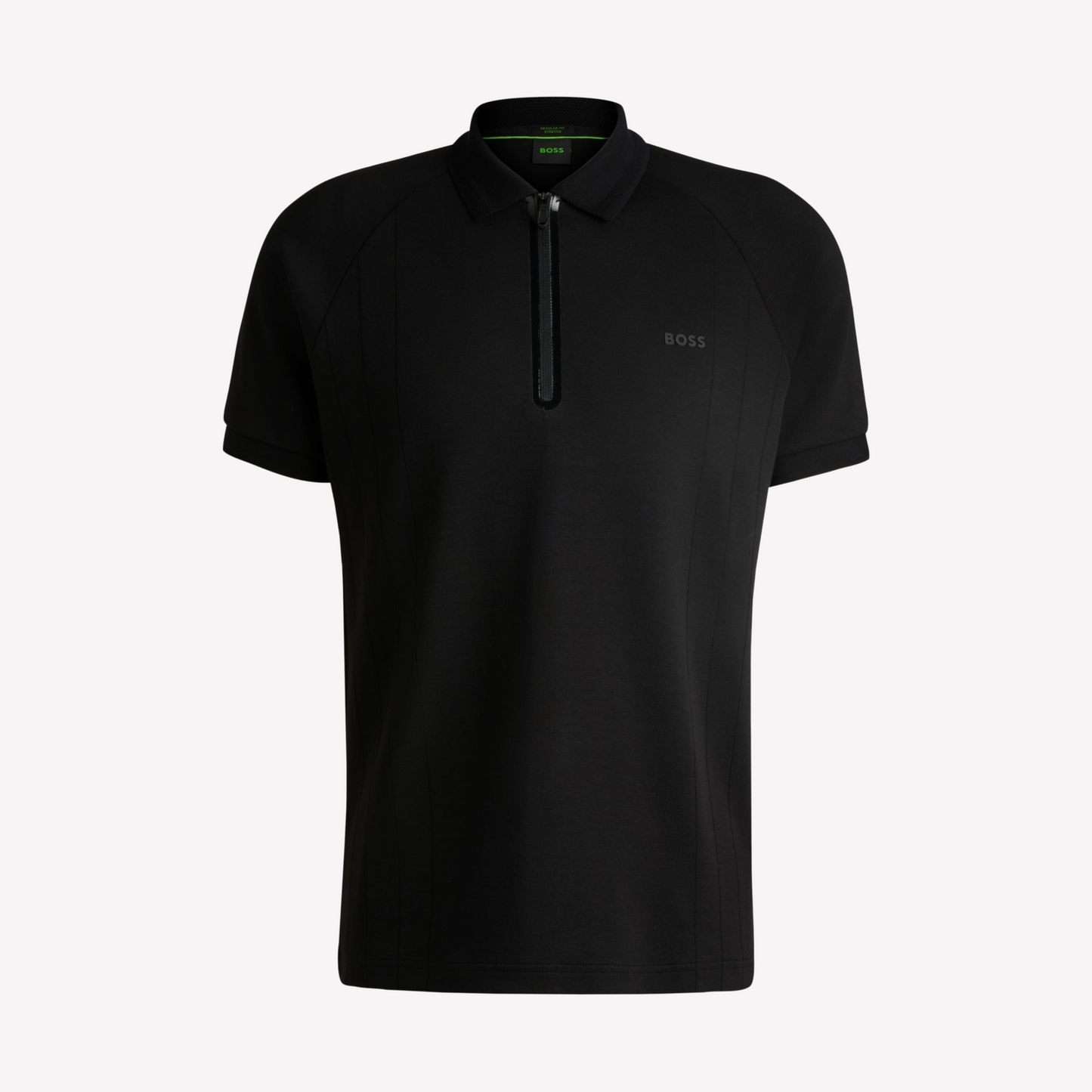 Hugo Boss Men Polo Shirt In Drop Needle - Black