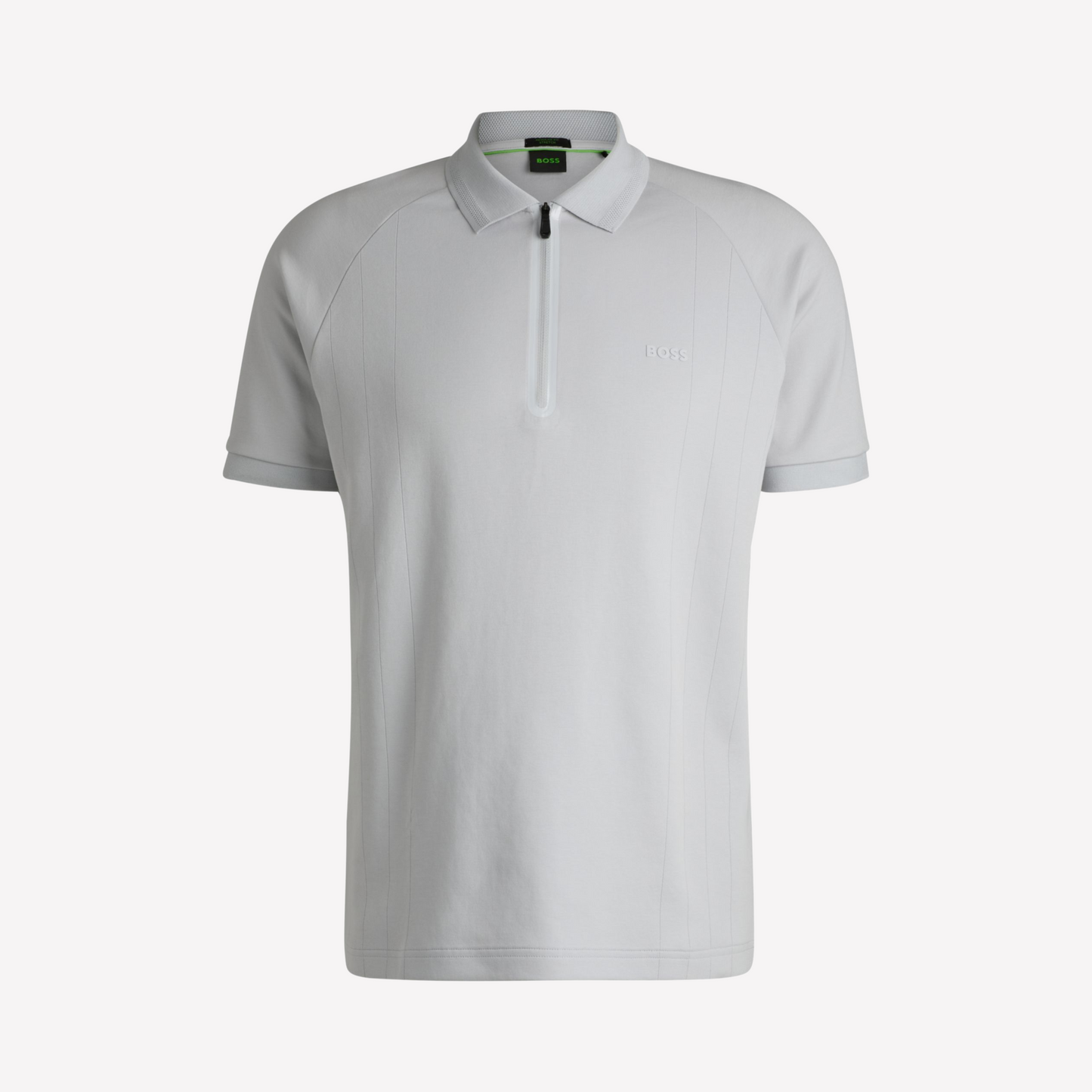 Hugo Boss Men Polo Shirt In Drop Needle - Light Grey