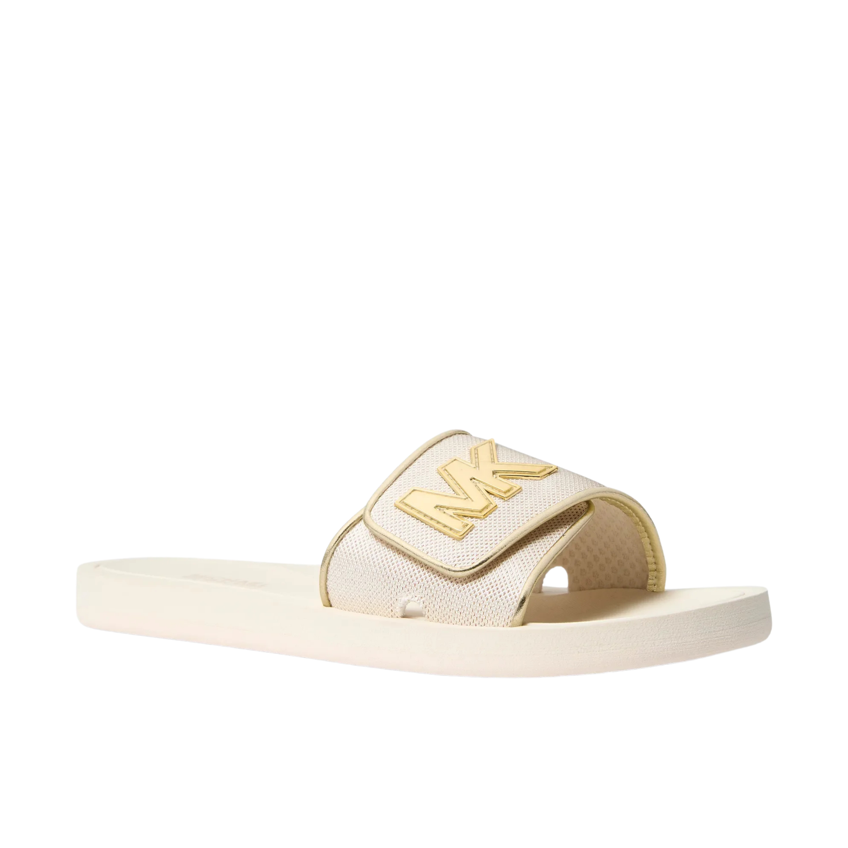 Michael Kors Women Palmer Metallic Mesh Slide Sandal - Pale Gold