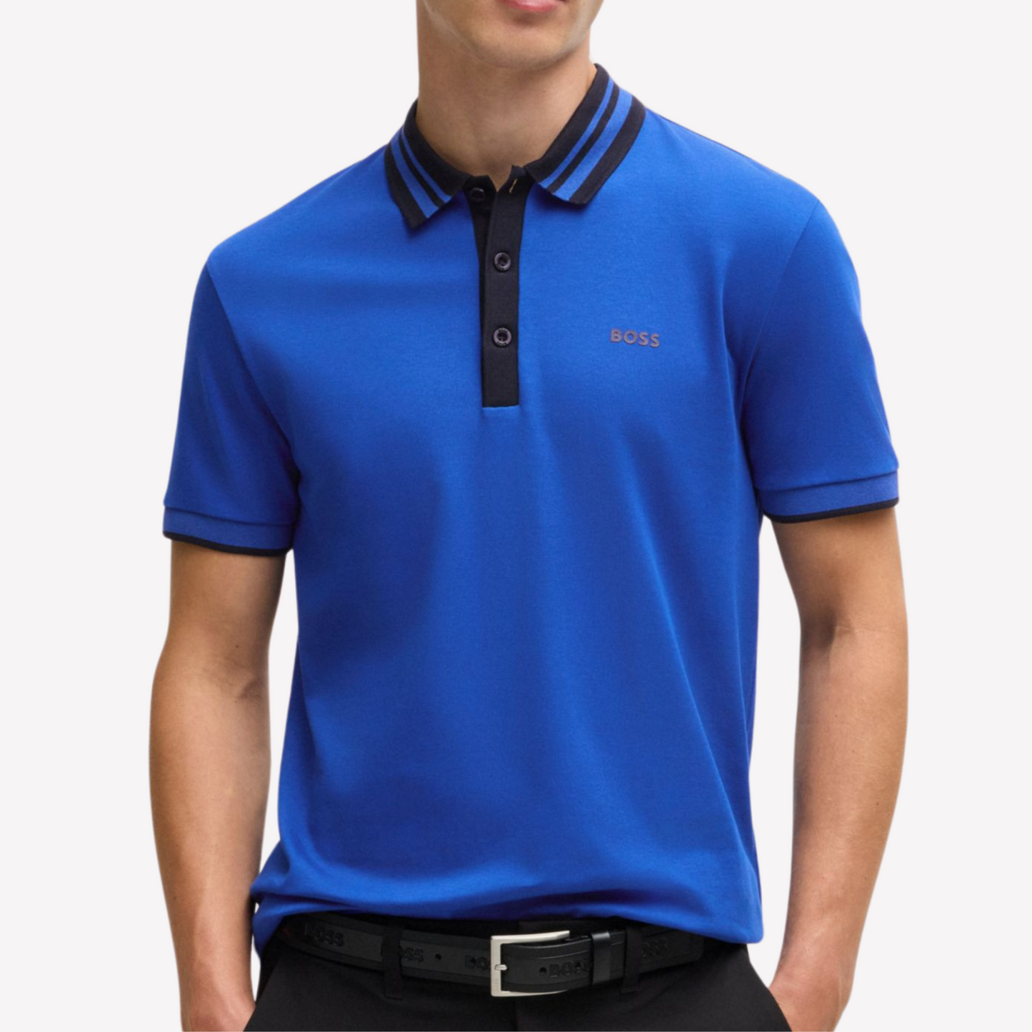 Hugo Boss Men Interlock Cotton Polo Shirt - Blue