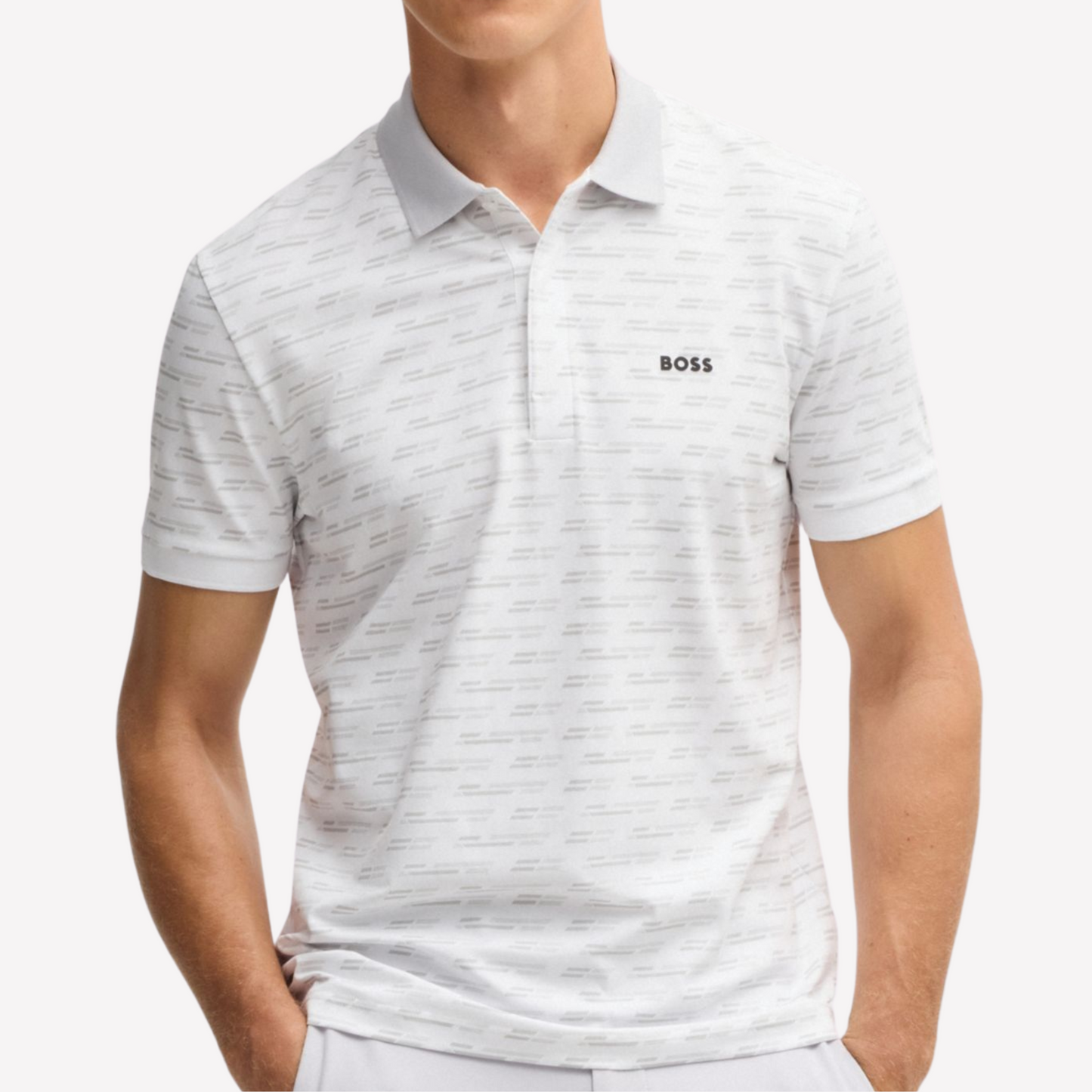 Hugo Boss Men Paddy Polo Shirt Printed - White