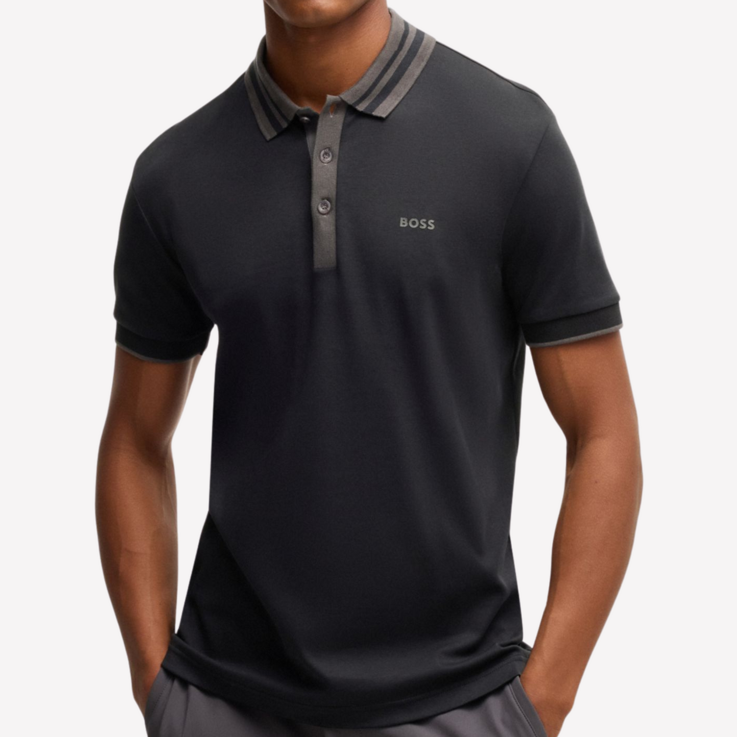 Hugo Boss Men Interlock Cotton Polo Shirt - Black