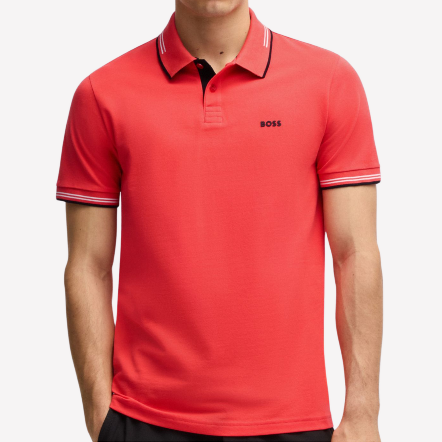 Hugo Boss Men Stretch Cotton Slim Fit Polo Shirt - Light Red