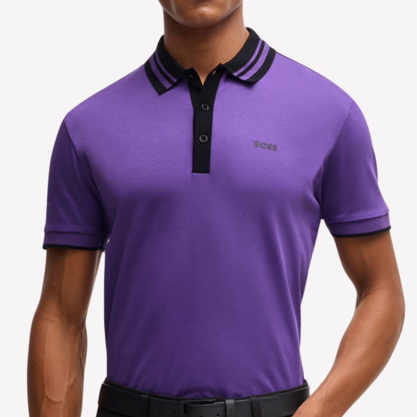 Hugo Boss Men Interlock Cotton Polo Shirt - Dark Purple