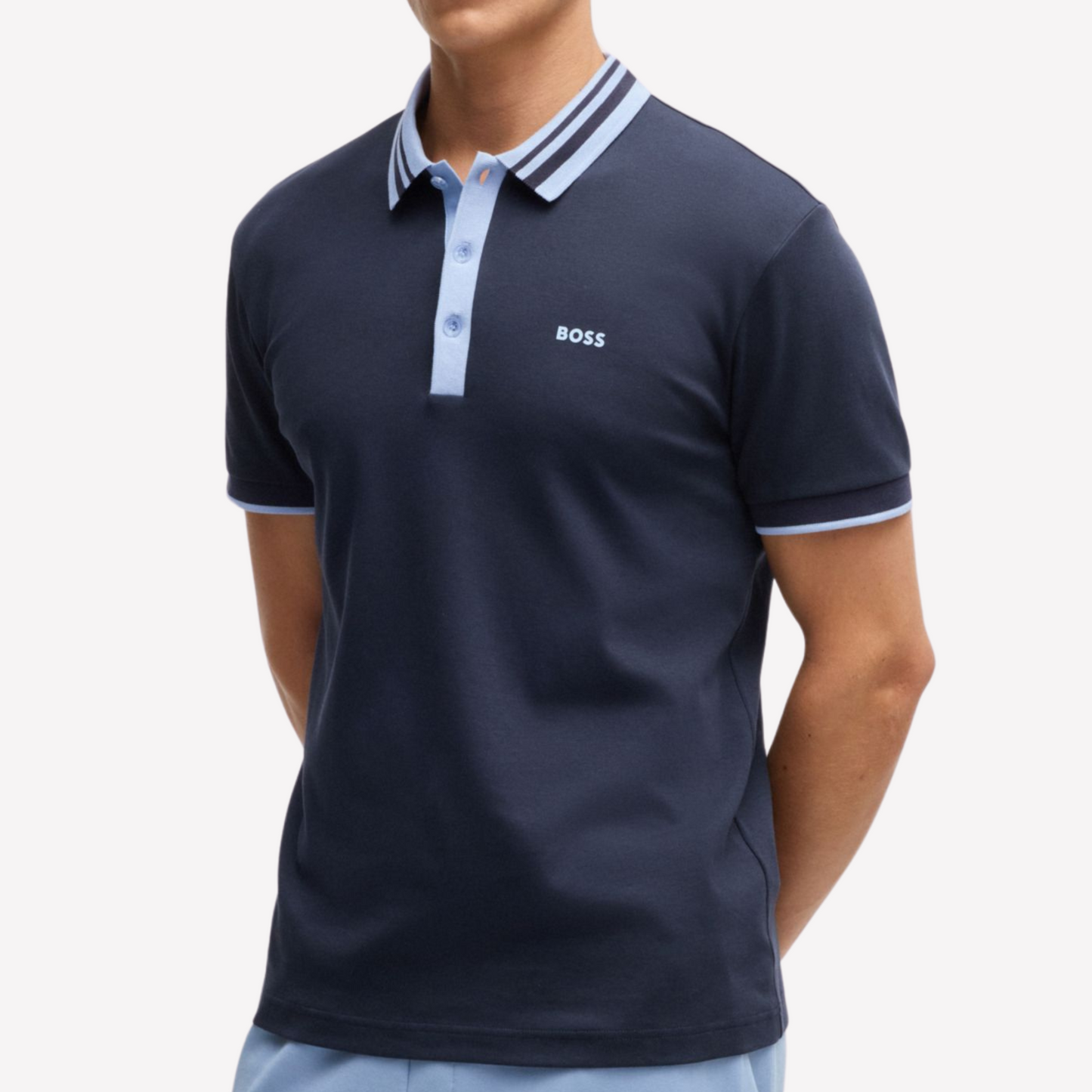 Hugo Boss Men Interlock Cotton Polo Shirt - Dark Blue