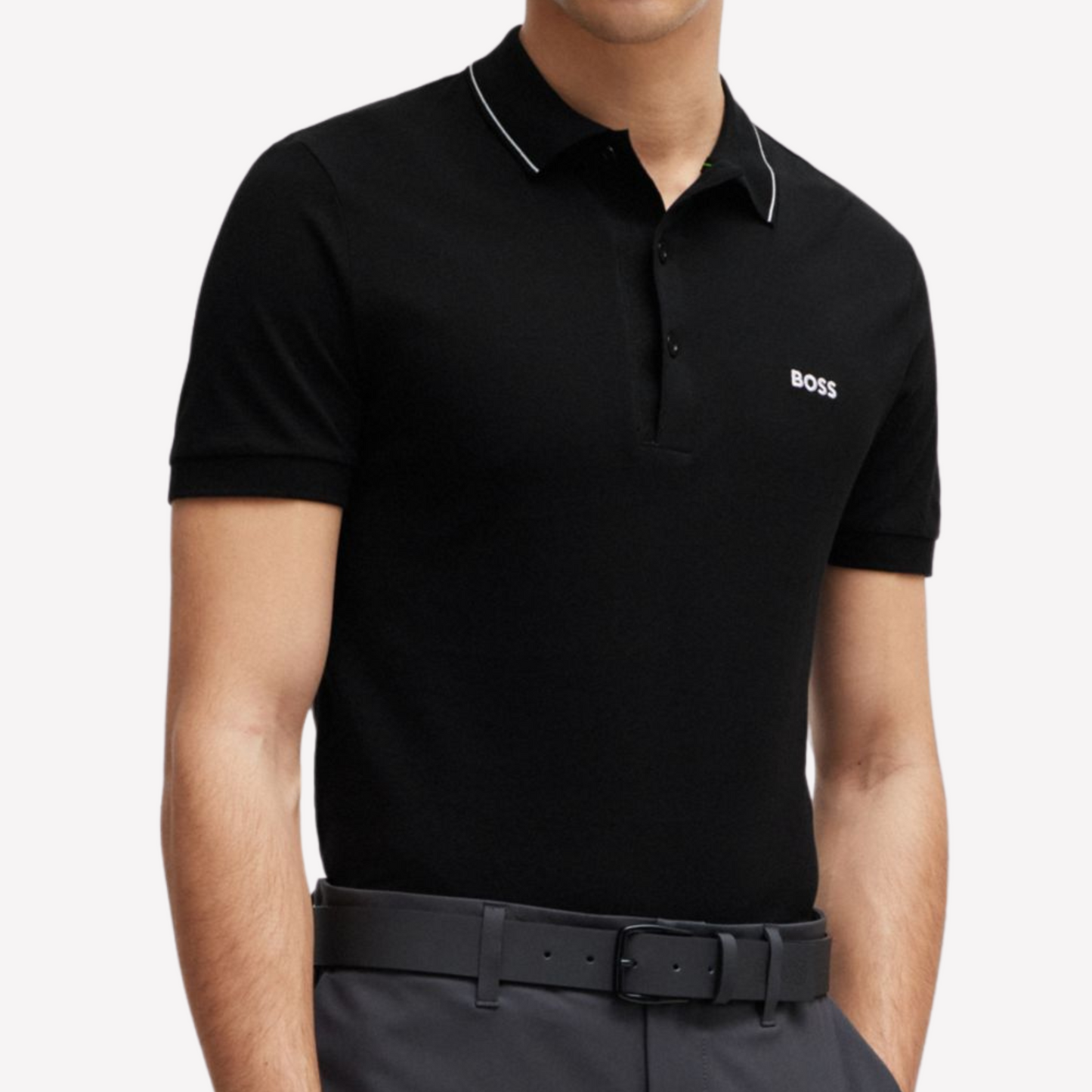 Hugo Boss Men Cotton Pique Slim Fit Polo Shirt - Black