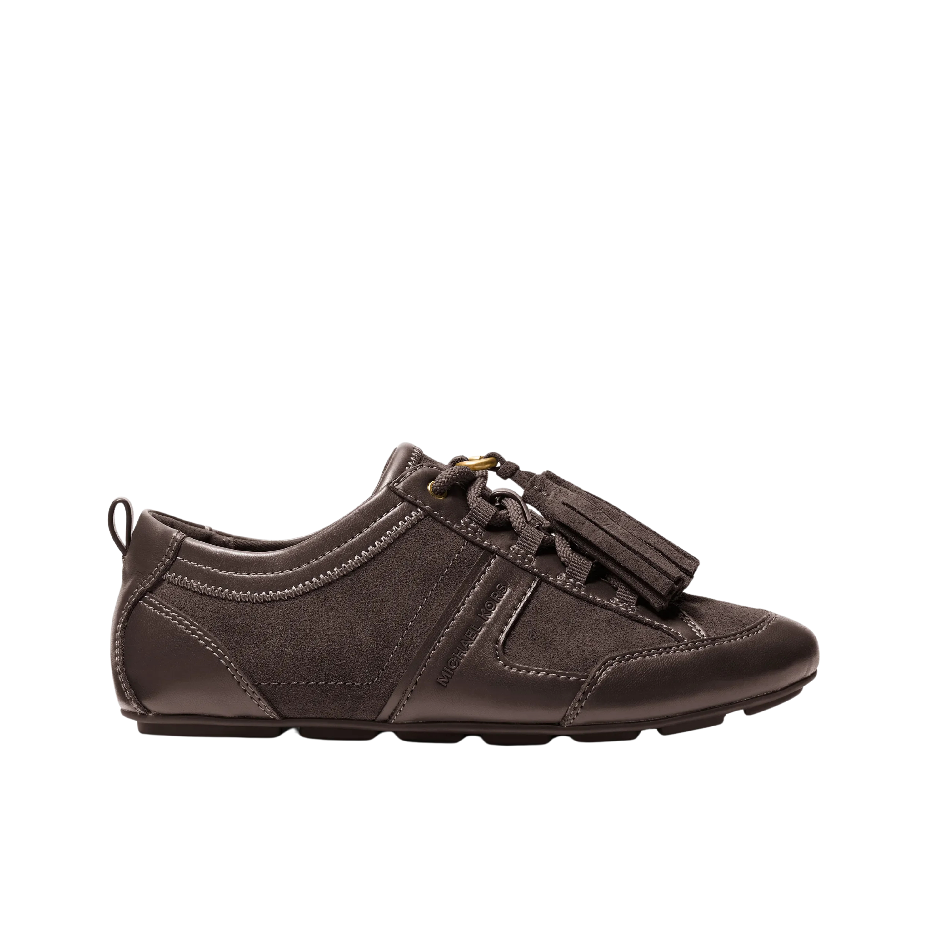 Michael Kors Women Keely Tassel Suede Trainer - Chocolate