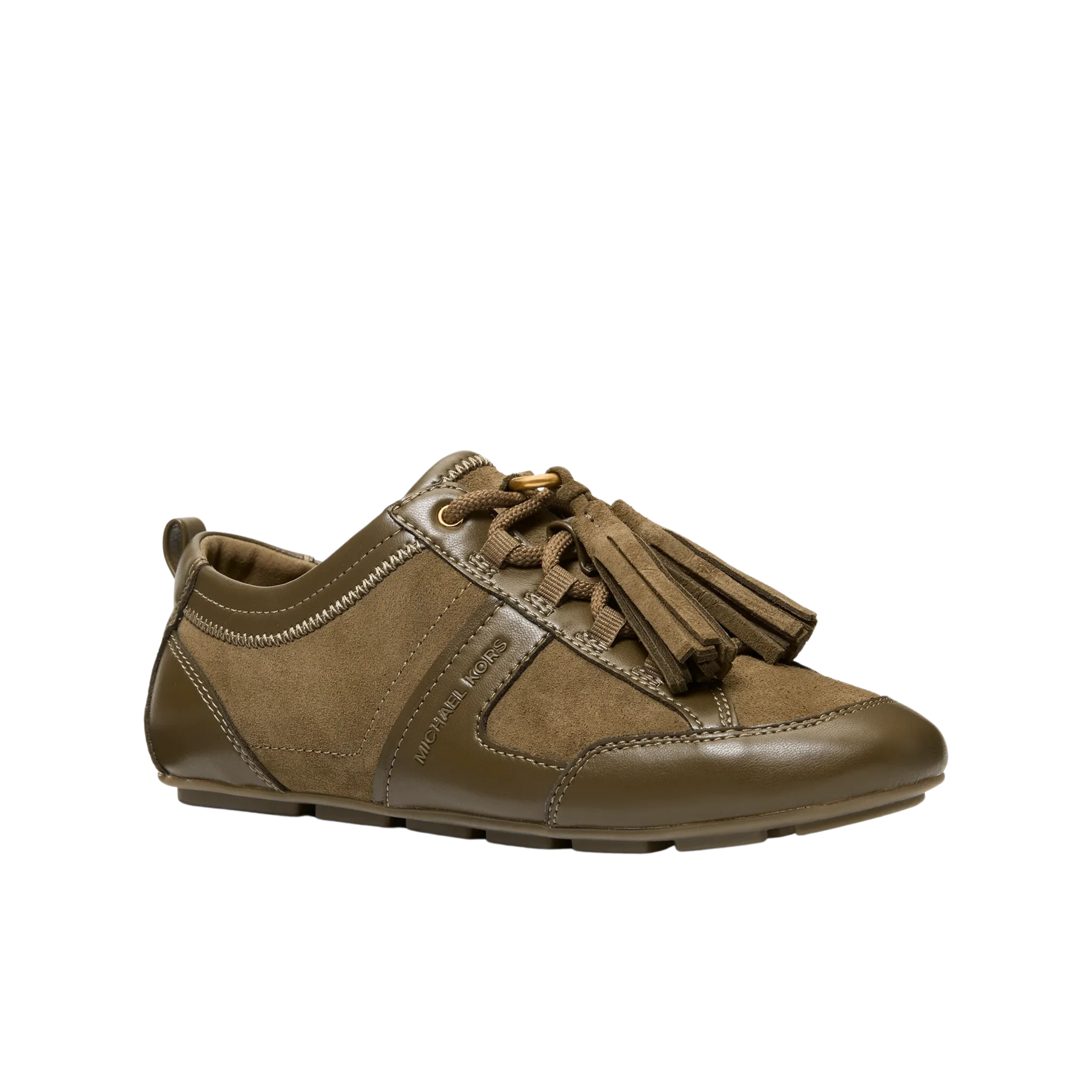 Michael Kors Women Keely Tassel Suede Trainer - Loden