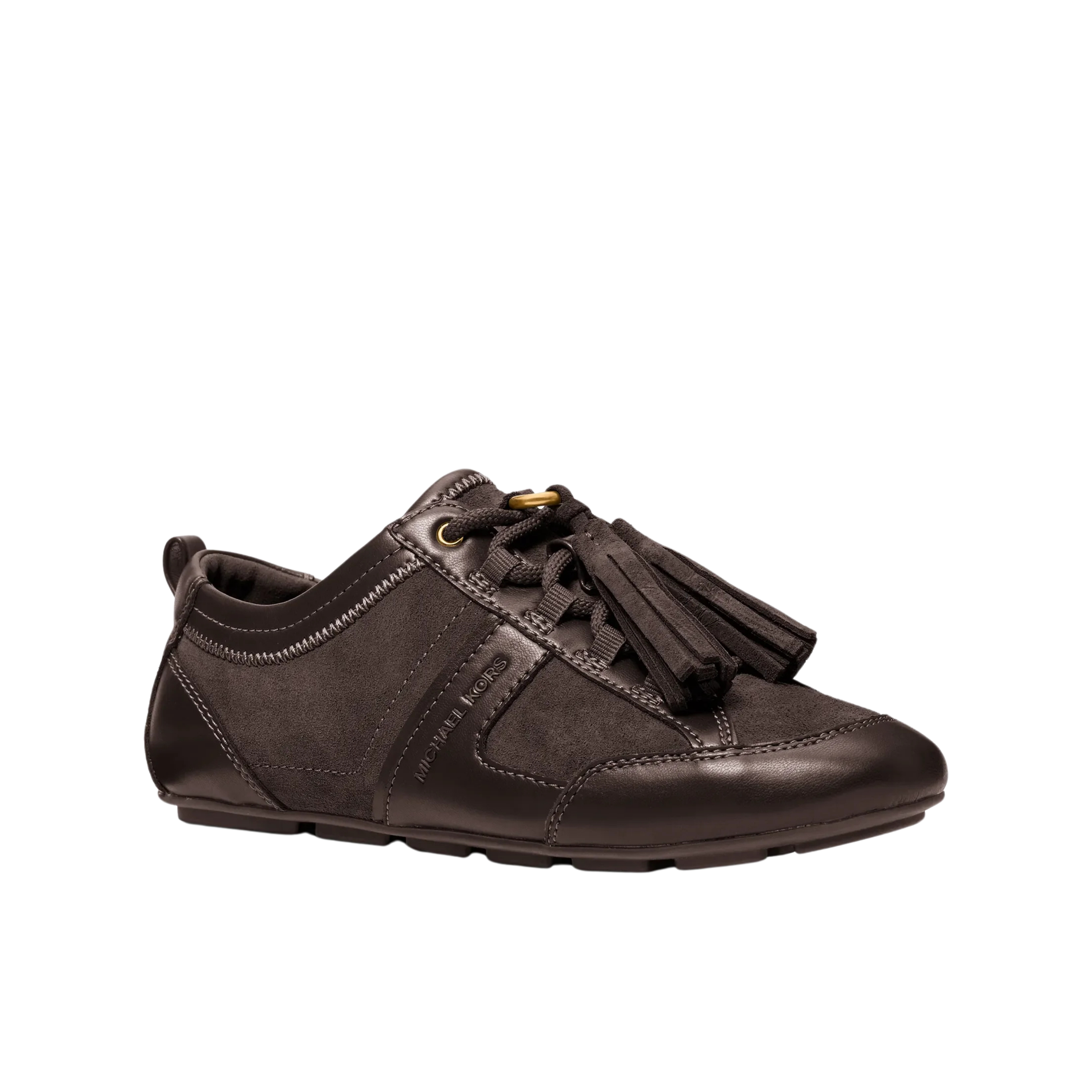 Michael Kors Women Keely Tassel Suede Trainer - Chocolate