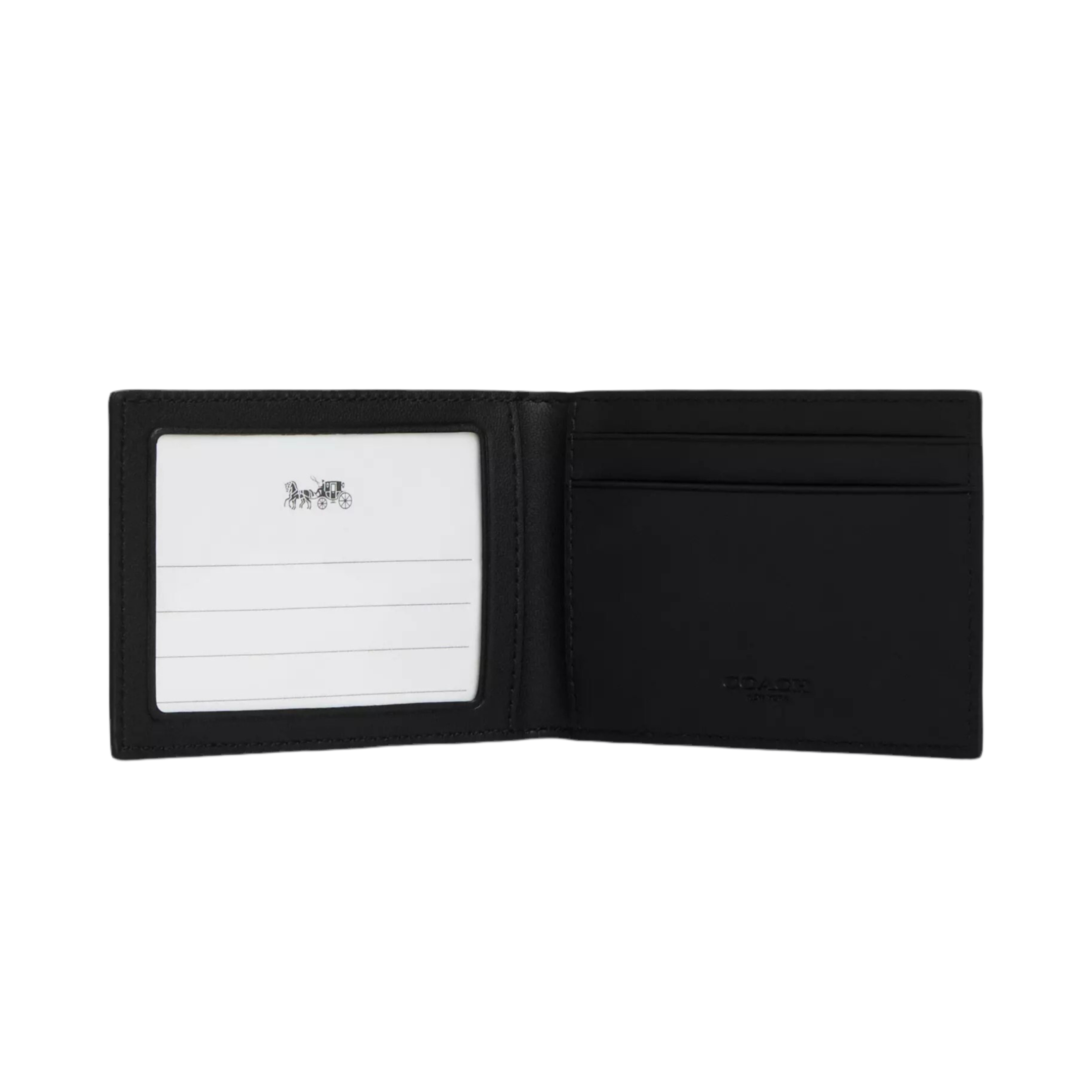 COACH Compact Bifold Wallet in Canvas - Black