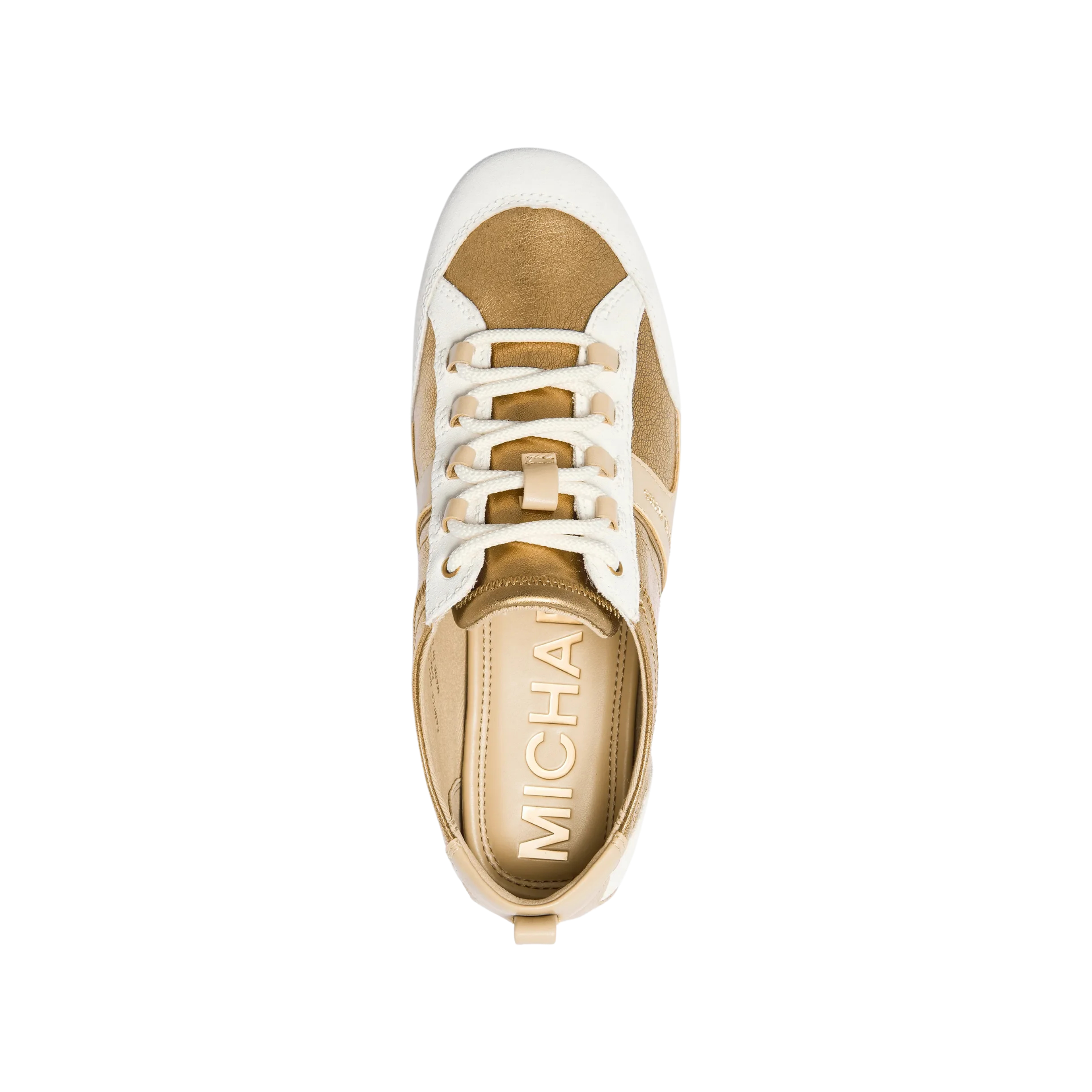 Michael Kors Women Keely Color Block Metallic Leather Trainer - Antique Gold