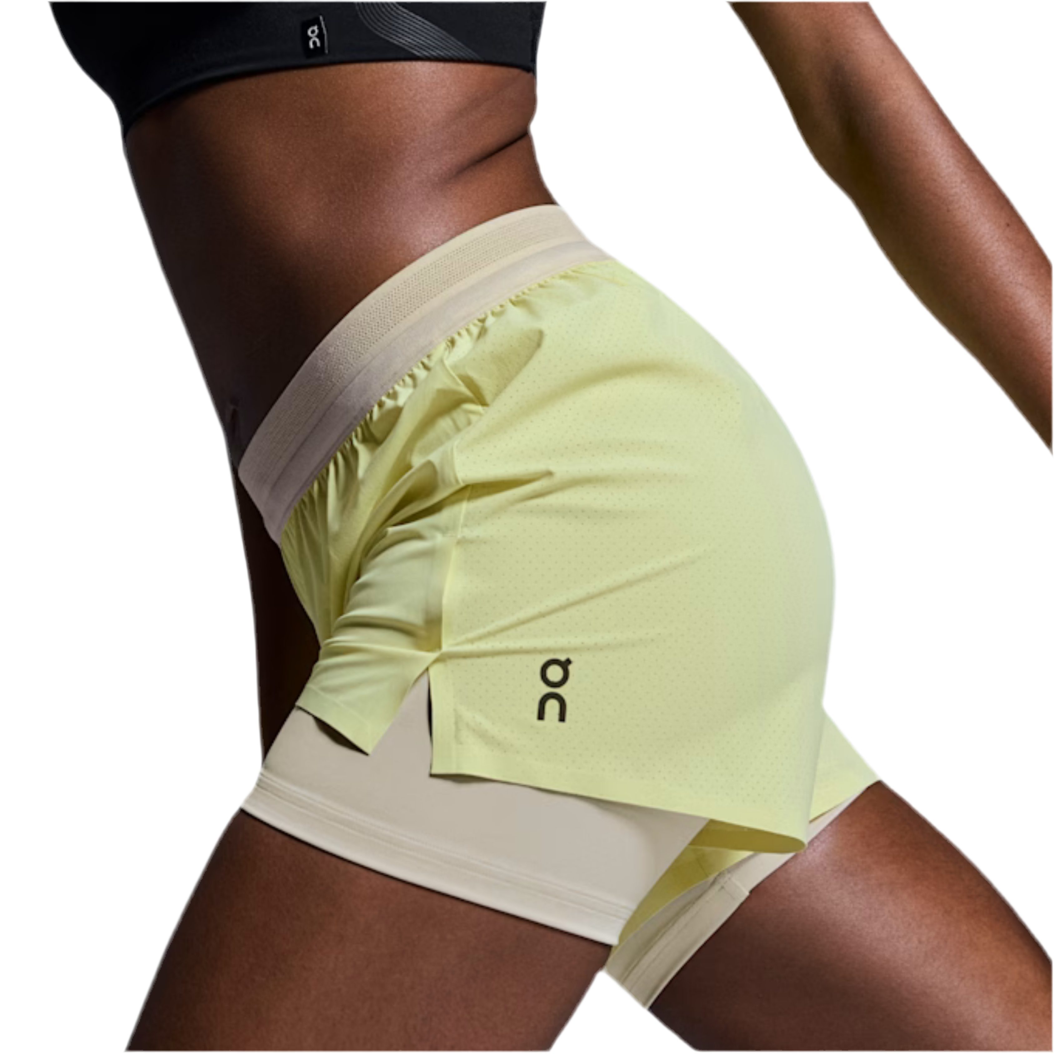 ON Women 3" Performance 2/1 Shorts - Limelight Sand