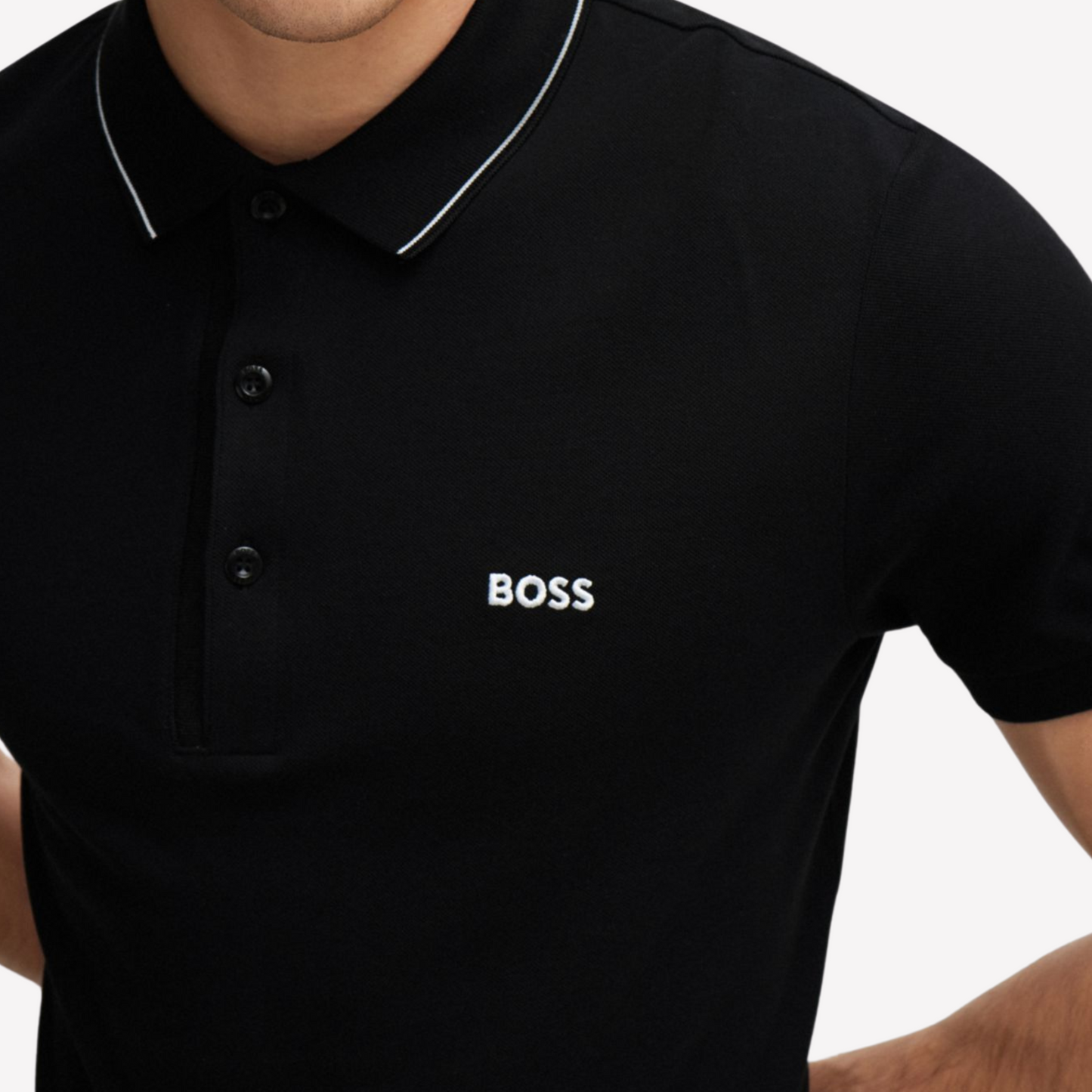 Hugo Boss Men Cotton Pique Slim Fit Polo Shirt - Black