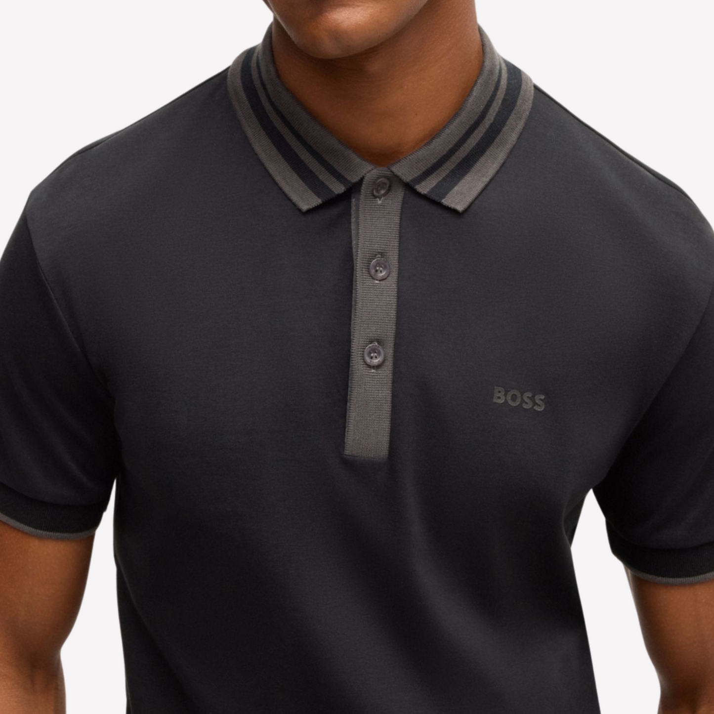 Hugo Boss Men Interlock Cotton Polo Shirt - Black