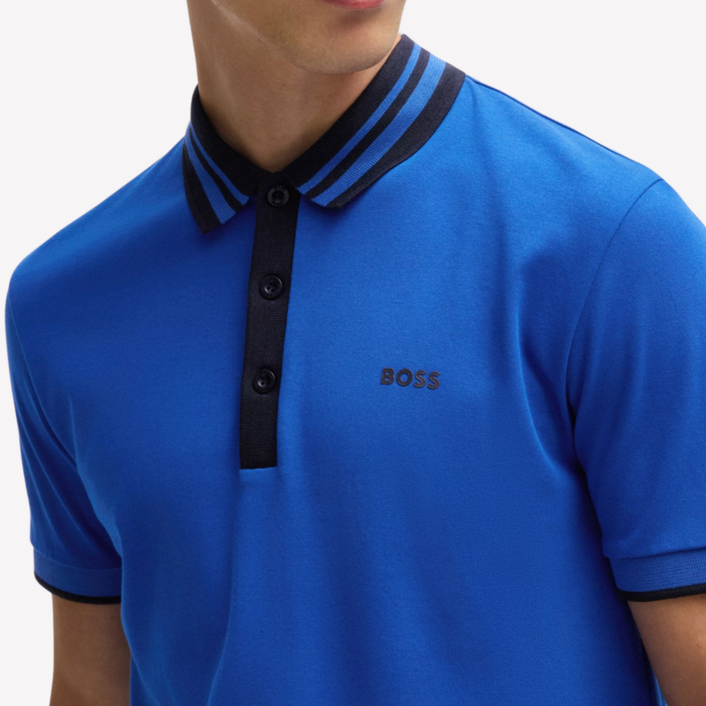 Hugo Boss Men Interlock Cotton Polo Shirt - Blue