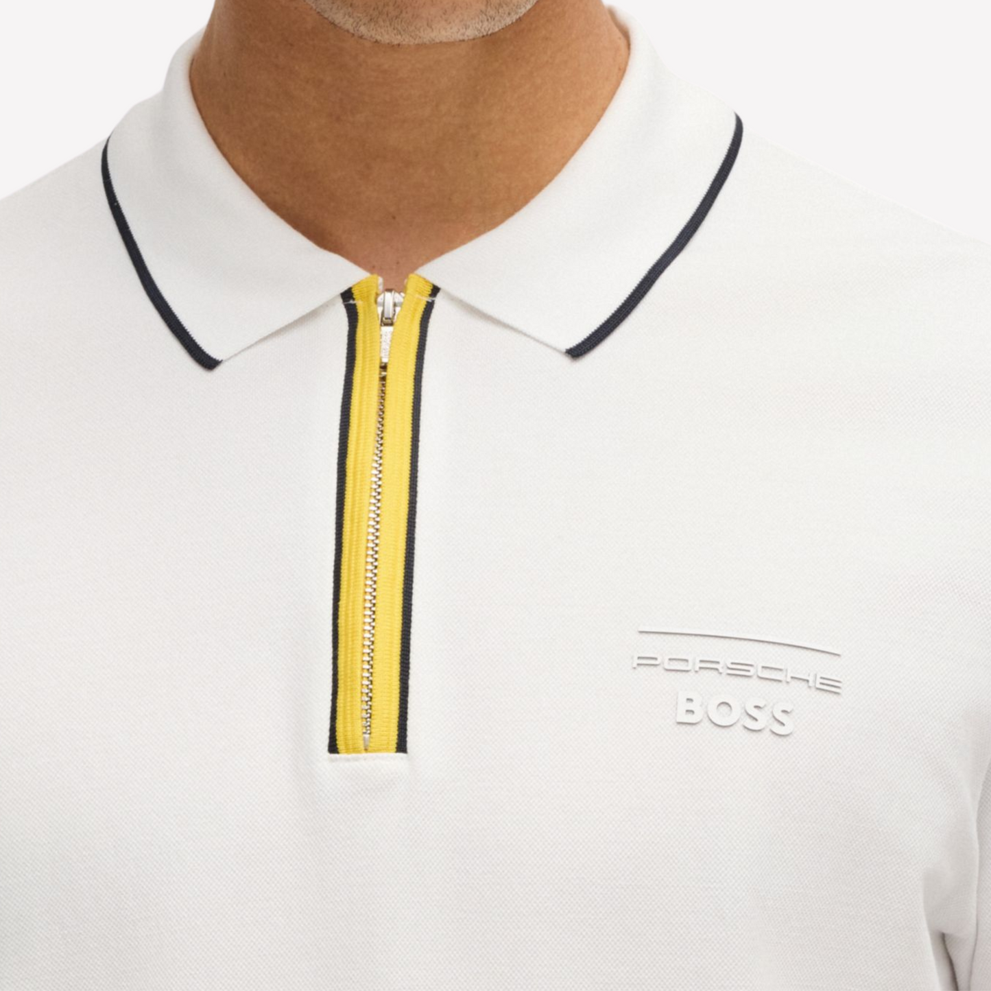 Hugo Boss Men Polo Shirt Porsche X Boss - White