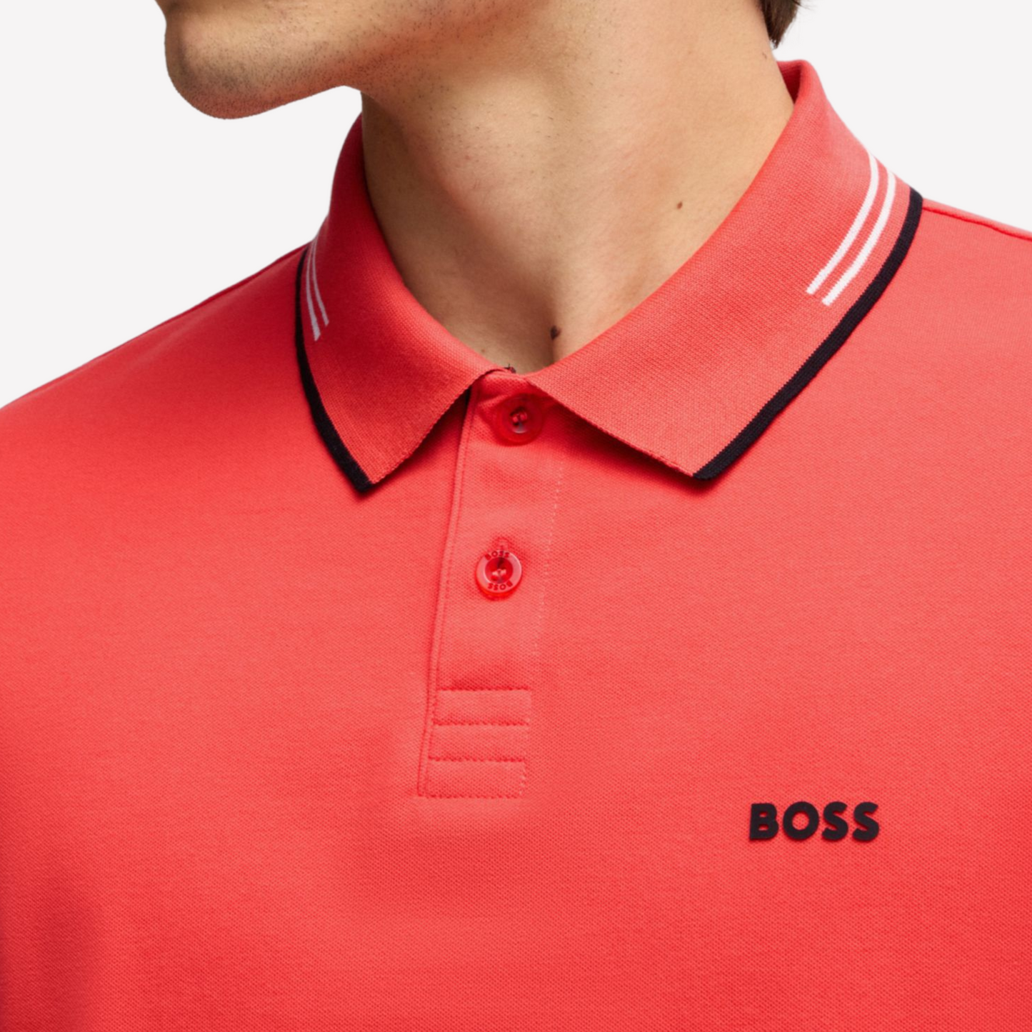 Hugo Boss Men Stretch Cotton Slim Fit Polo Shirt - Light Red