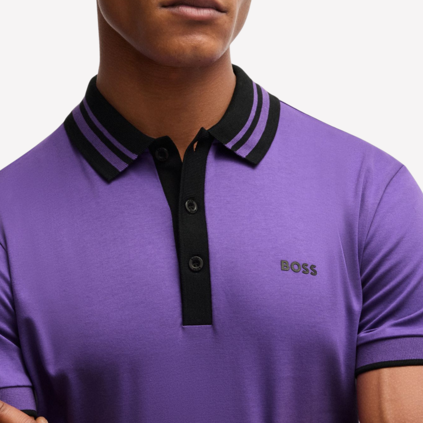 Hugo Boss Men Interlock Cotton Polo Shirt - Dark Purple