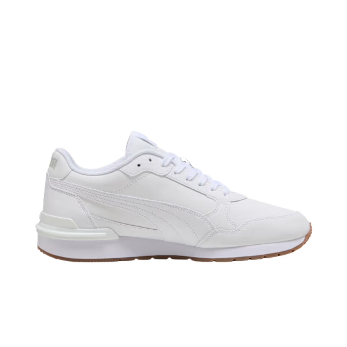 Puma Men ST Runner V4 Leather Sneakers - White Glacial Gray Gum