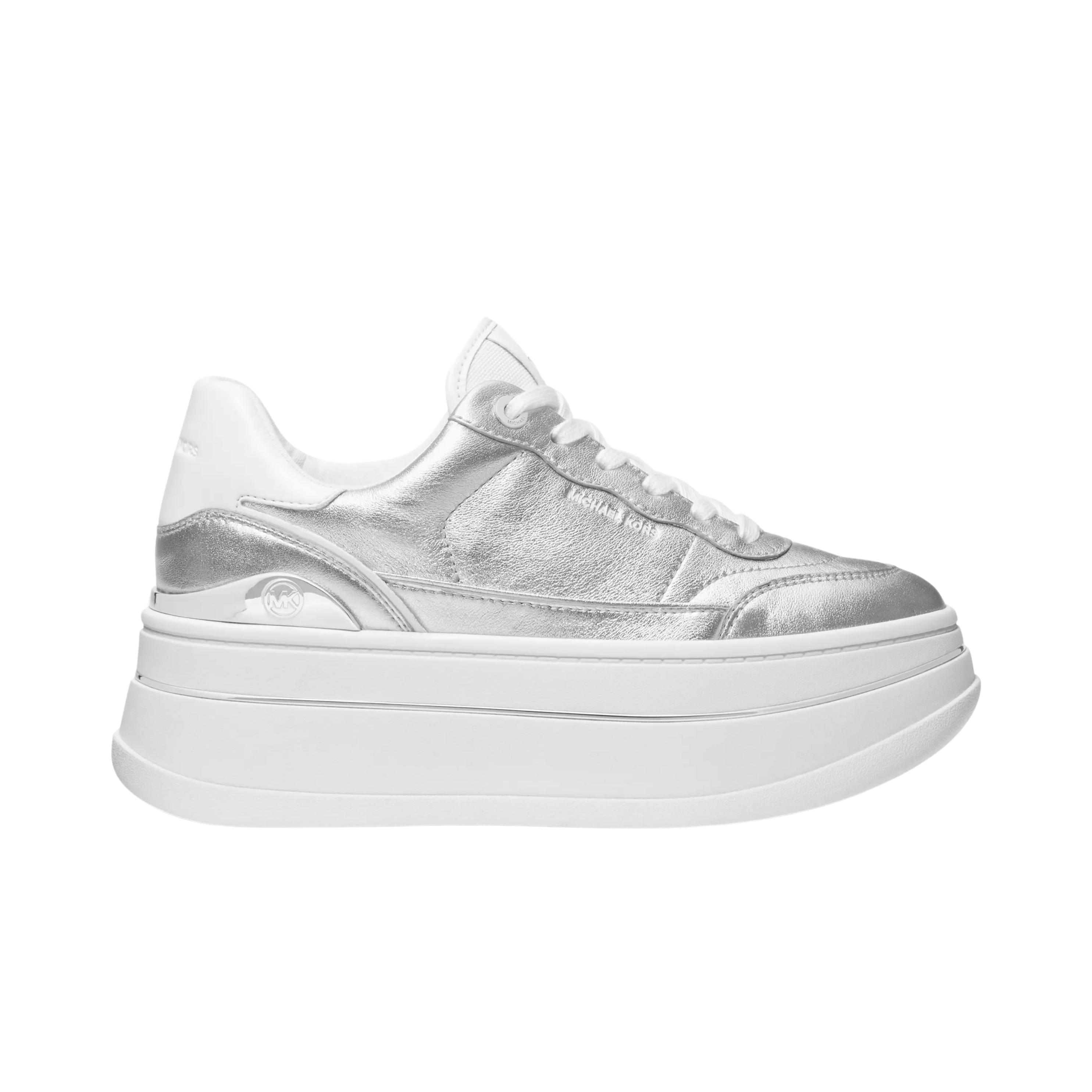 Michael Kors Women Hayes Lace Up Platform Sneaker - Silver