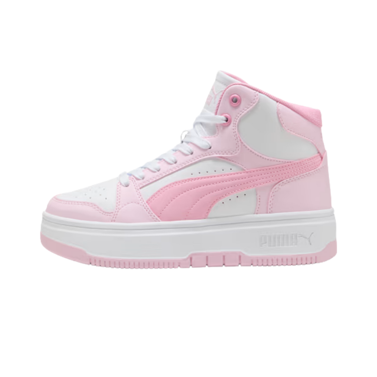 Puma Women Rebound Femme Mid Top Sneakers - Pearl Pink Pink Shimmer White