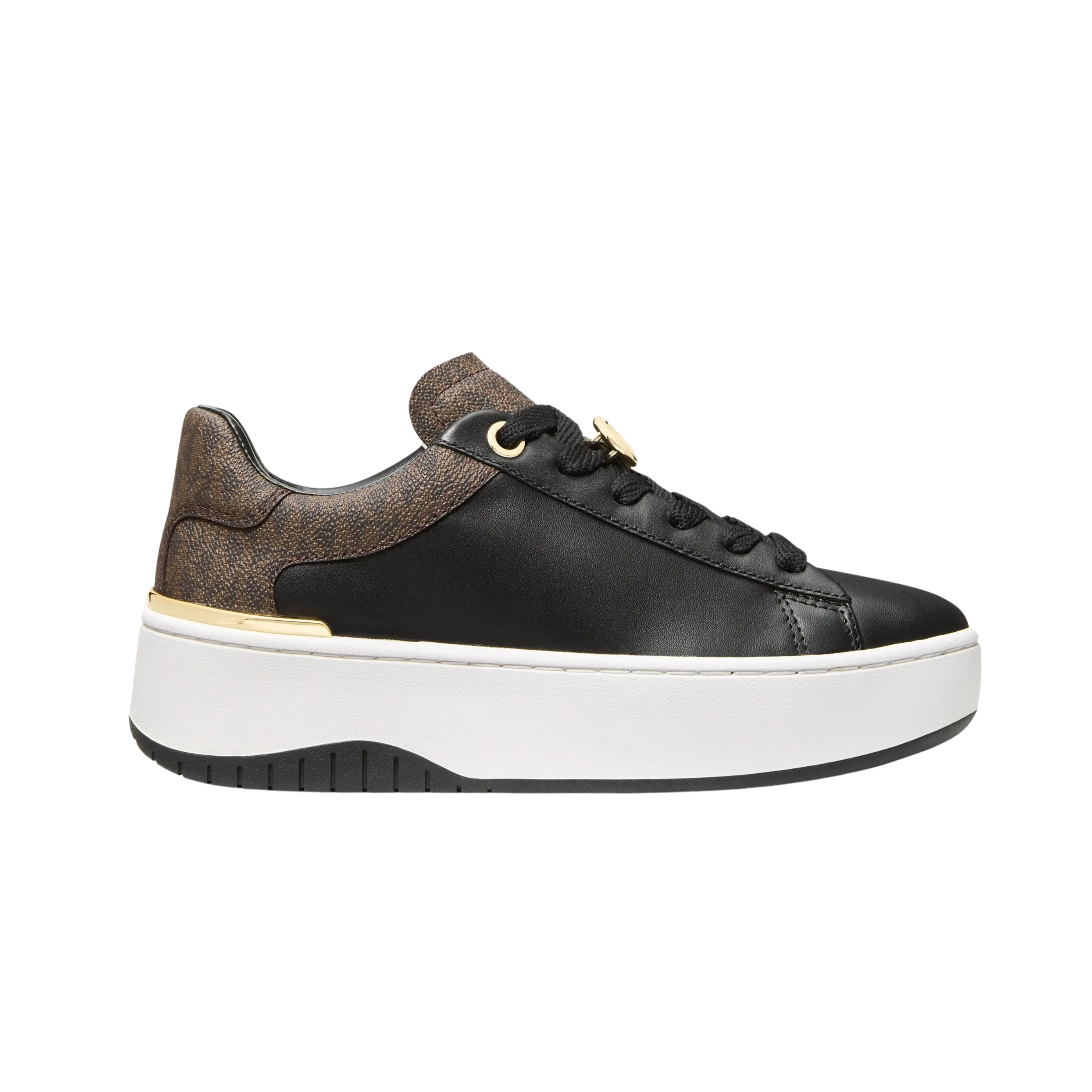 Michael Kors Women Dottie Leather And Signature Logo Sneaker - Brown Black