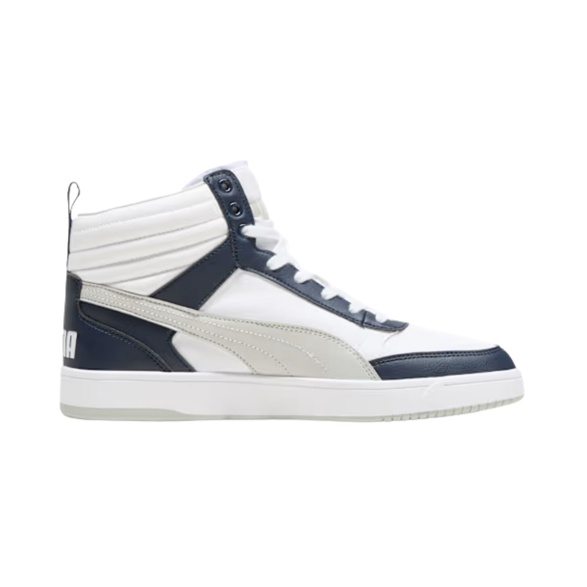 Puma Men Dribble Mid Top Sneakers - White Ash Gray Navy