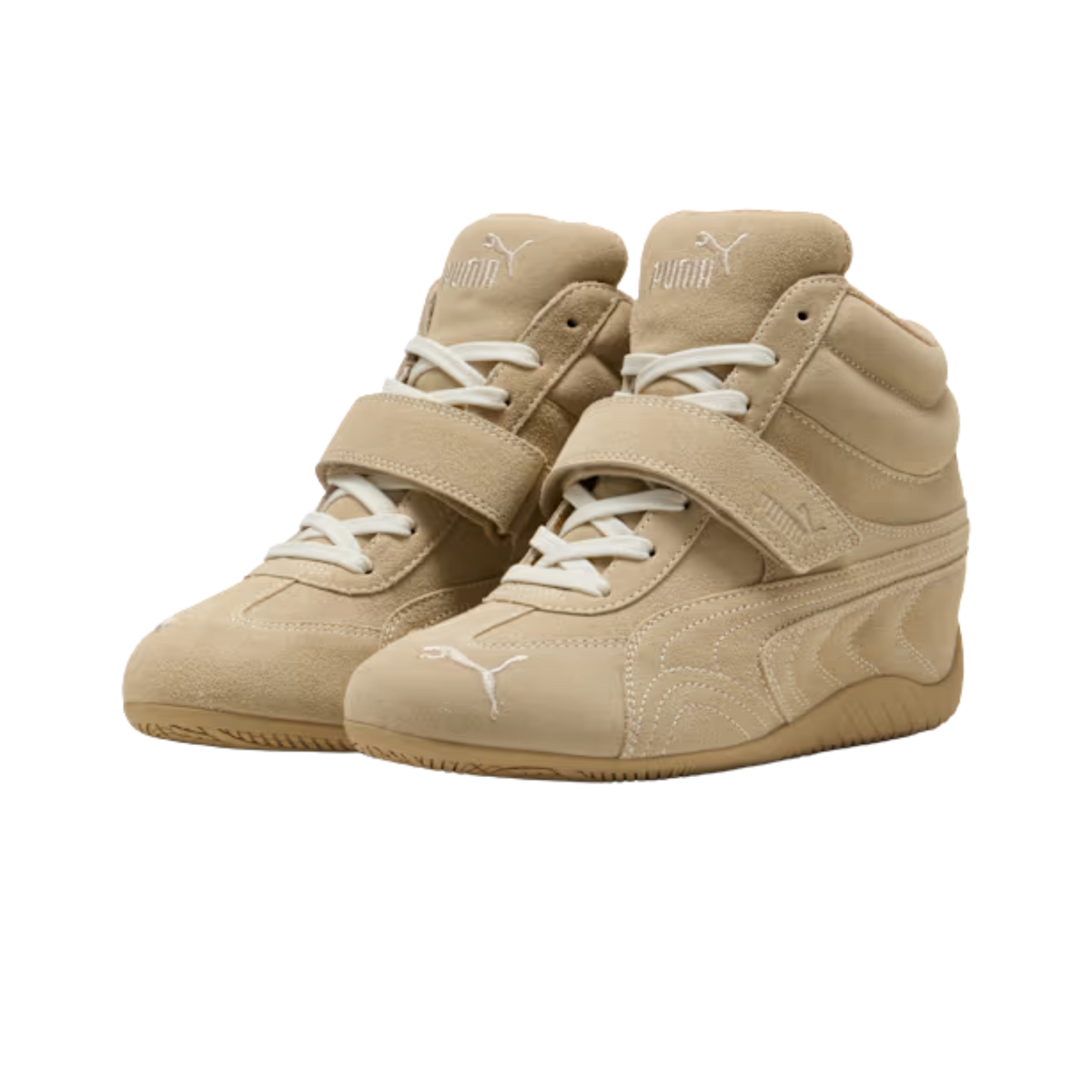Puma Women Speedcat Wedge Tonal Sneakers - Sand Dune Alpine Snow